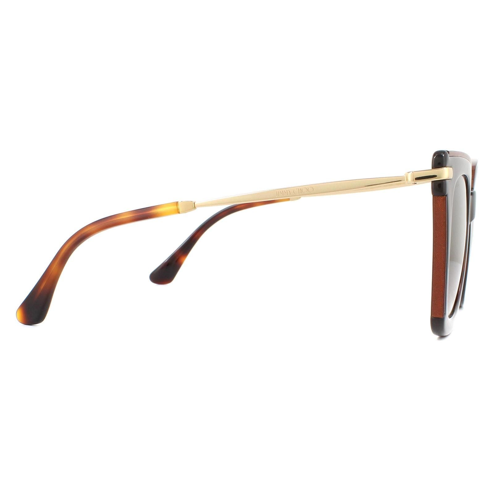 Jimmy Choo Square Glitter Havana Brown Gradient Sunglasses image 4