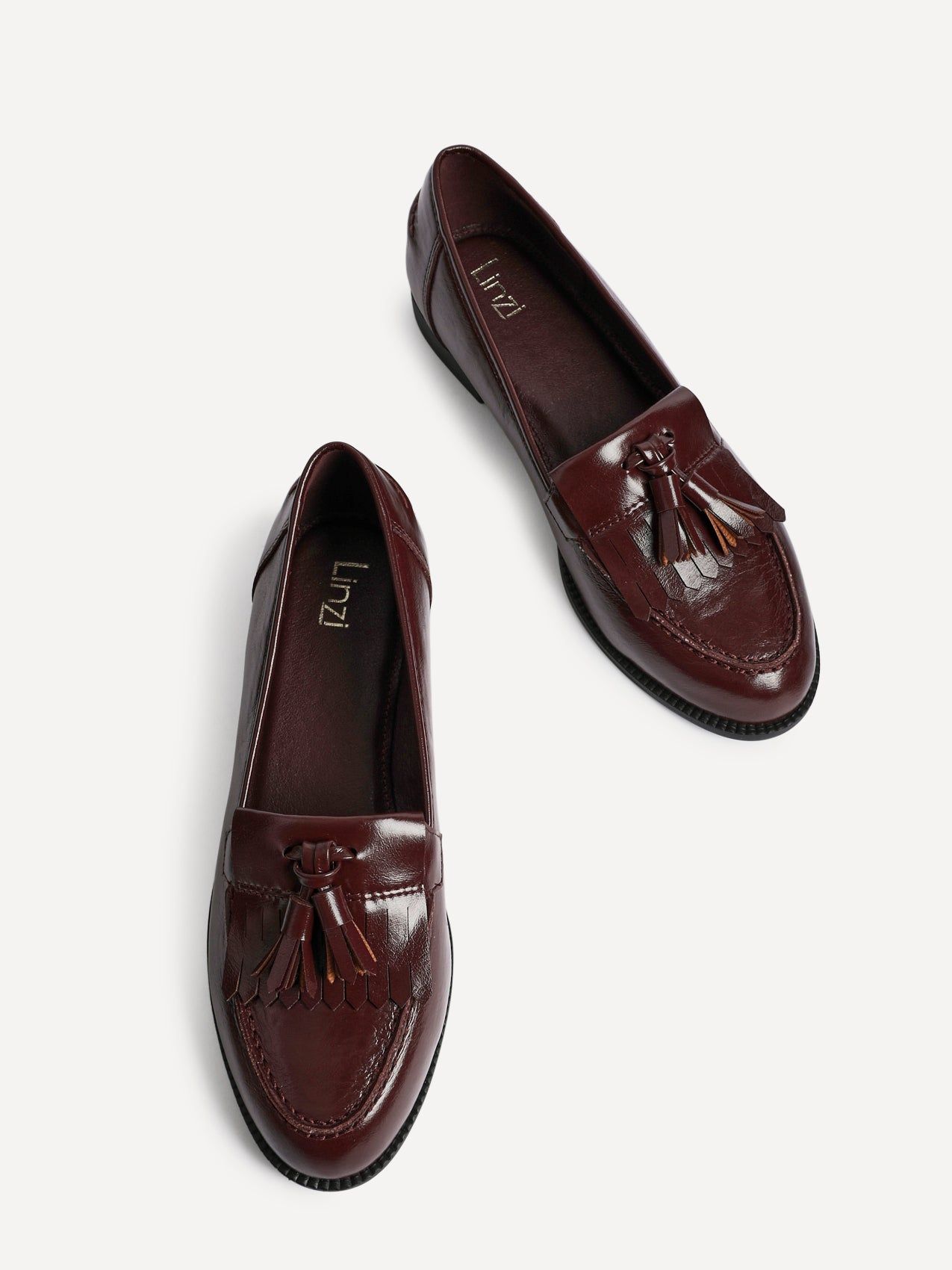 Linzi Rosemary Burgundy Faux Leather Classic Slip On Loafer image 4
