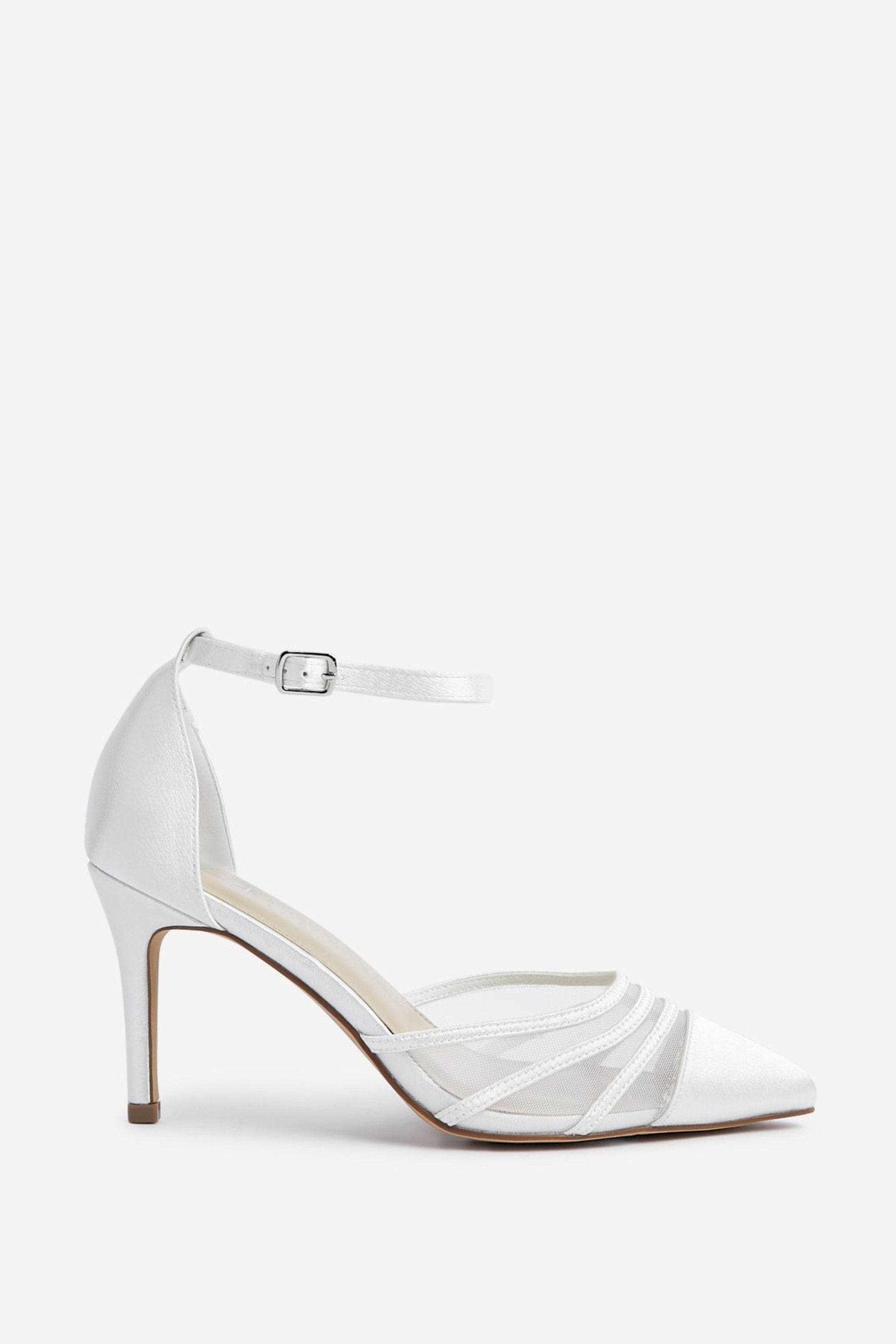 Linzi Tianey Wide Fit Bridal Ivory Mesh Court Heels