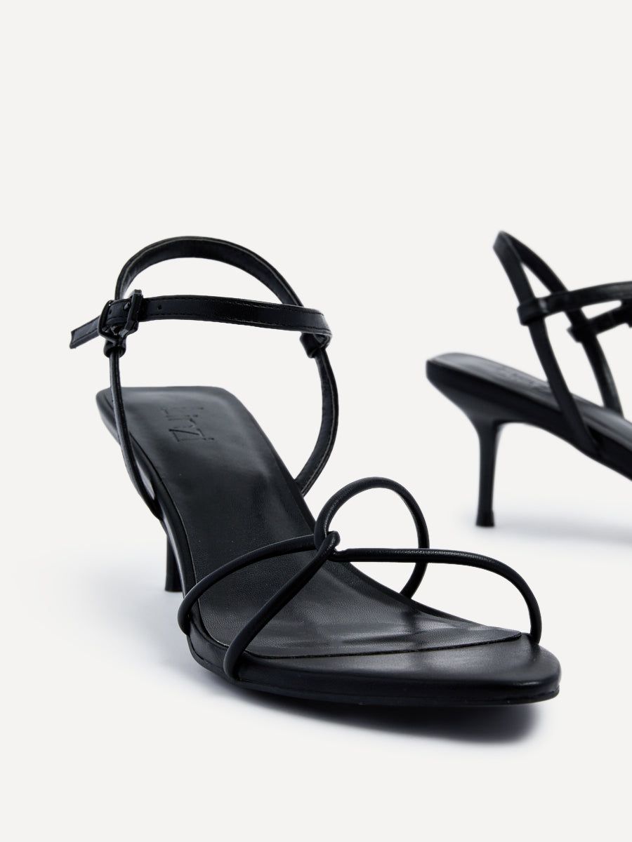 Linzi Charli Black Faux Leather Intertwined Stiletto Heel image 5