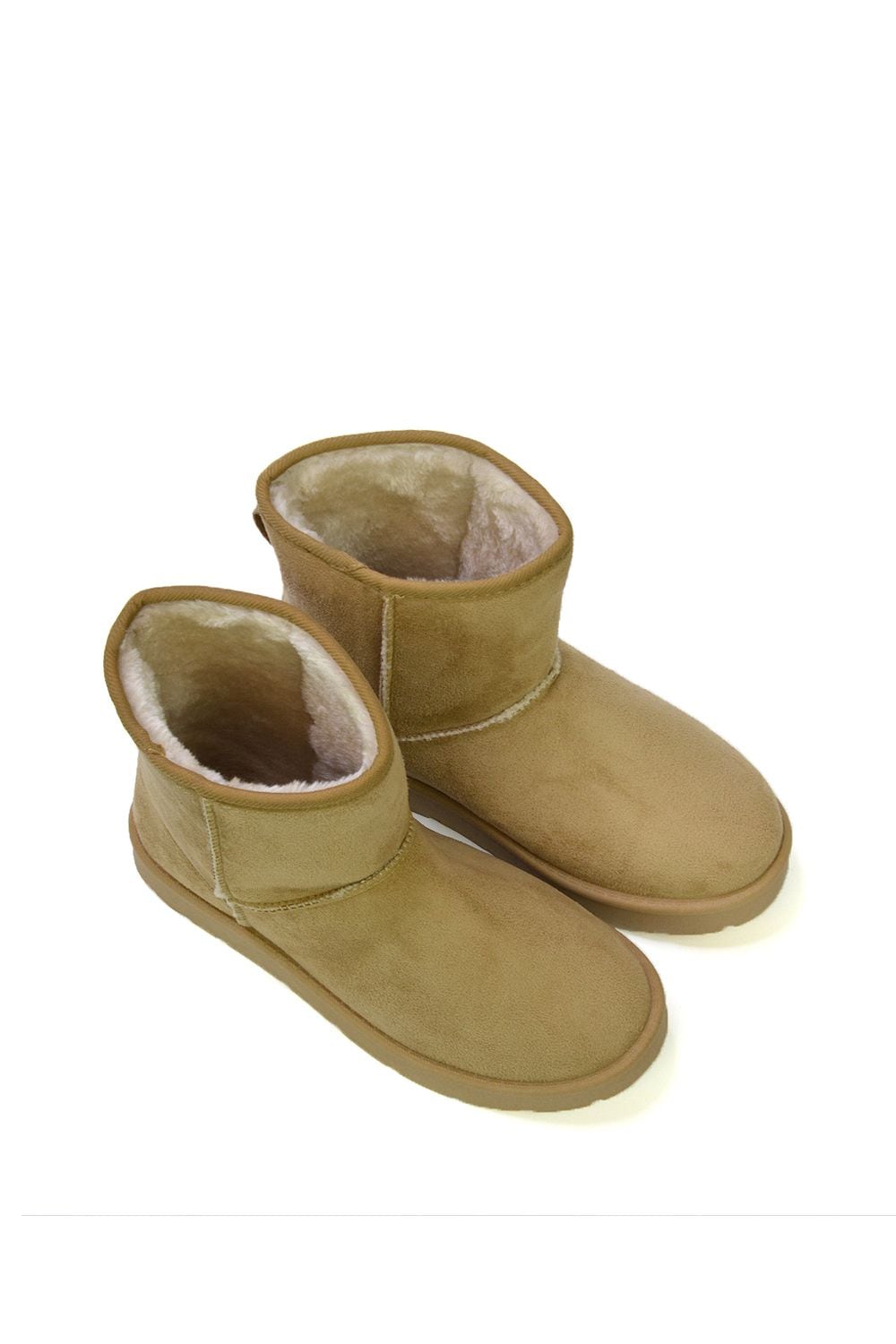 XY London 'Junie' Classic Flat Ankle Boots with Faux Fur Insole image 3