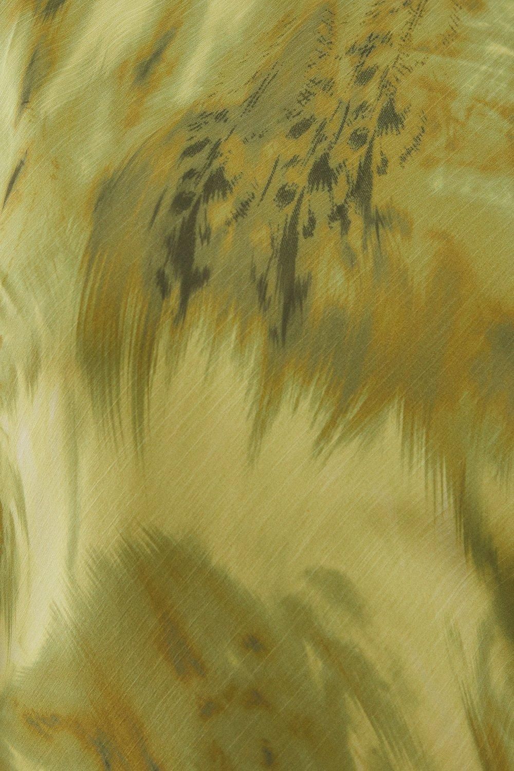 Warehouse Chiffon Feather Print Volume Sleeve Maxi Dress Chartreuse image 5