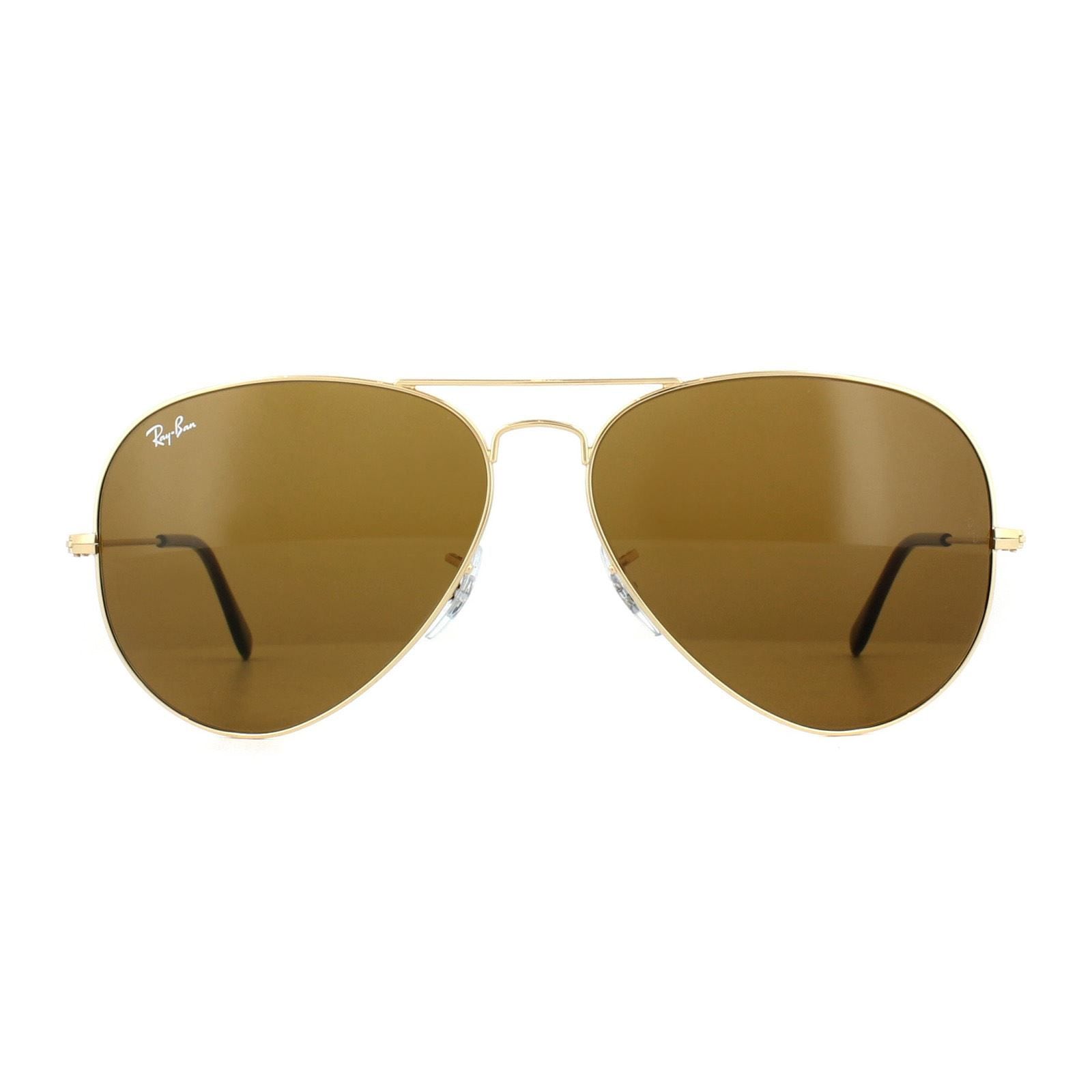 Ray-Ban Aviator Gold Brown Aviator 3025 Sunglasses image 1