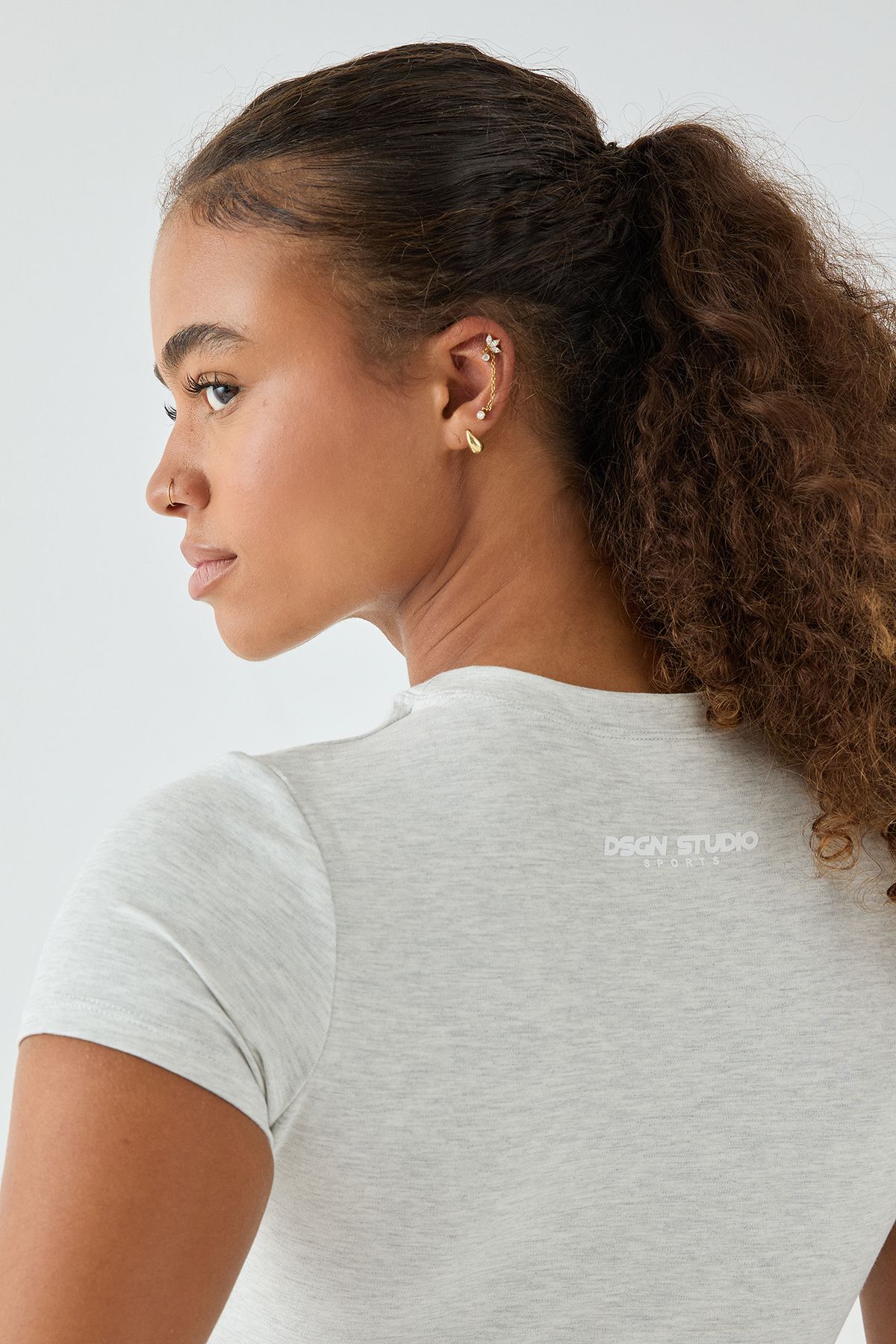 DSGN Studio DSGN Studio Ultra Sculpt Short Sleeve Top Ash Grey image 4