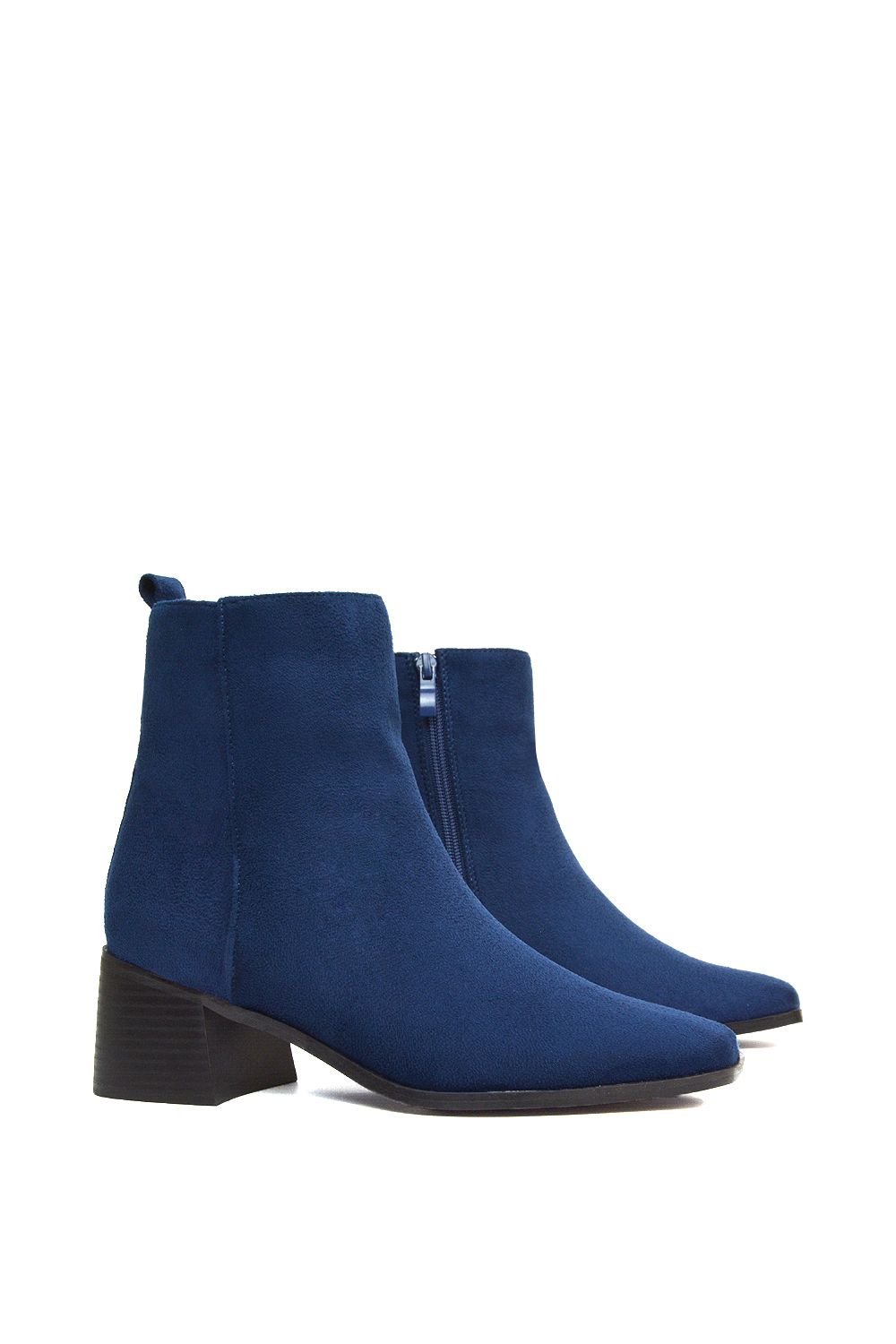 XY London 'Angela' Square Toe Low Heel Ankle Booties With Block Heel image 6