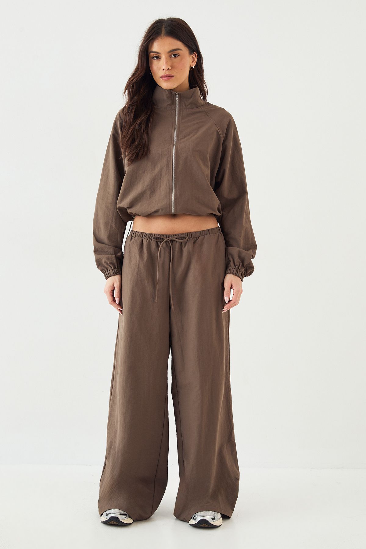 DSGN Studio DSGN Studio Funnel Neck Track Jacket Mocha image 5