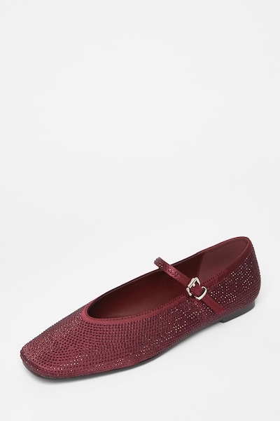 Quiz Burgundy Diamante Embellished Pumps