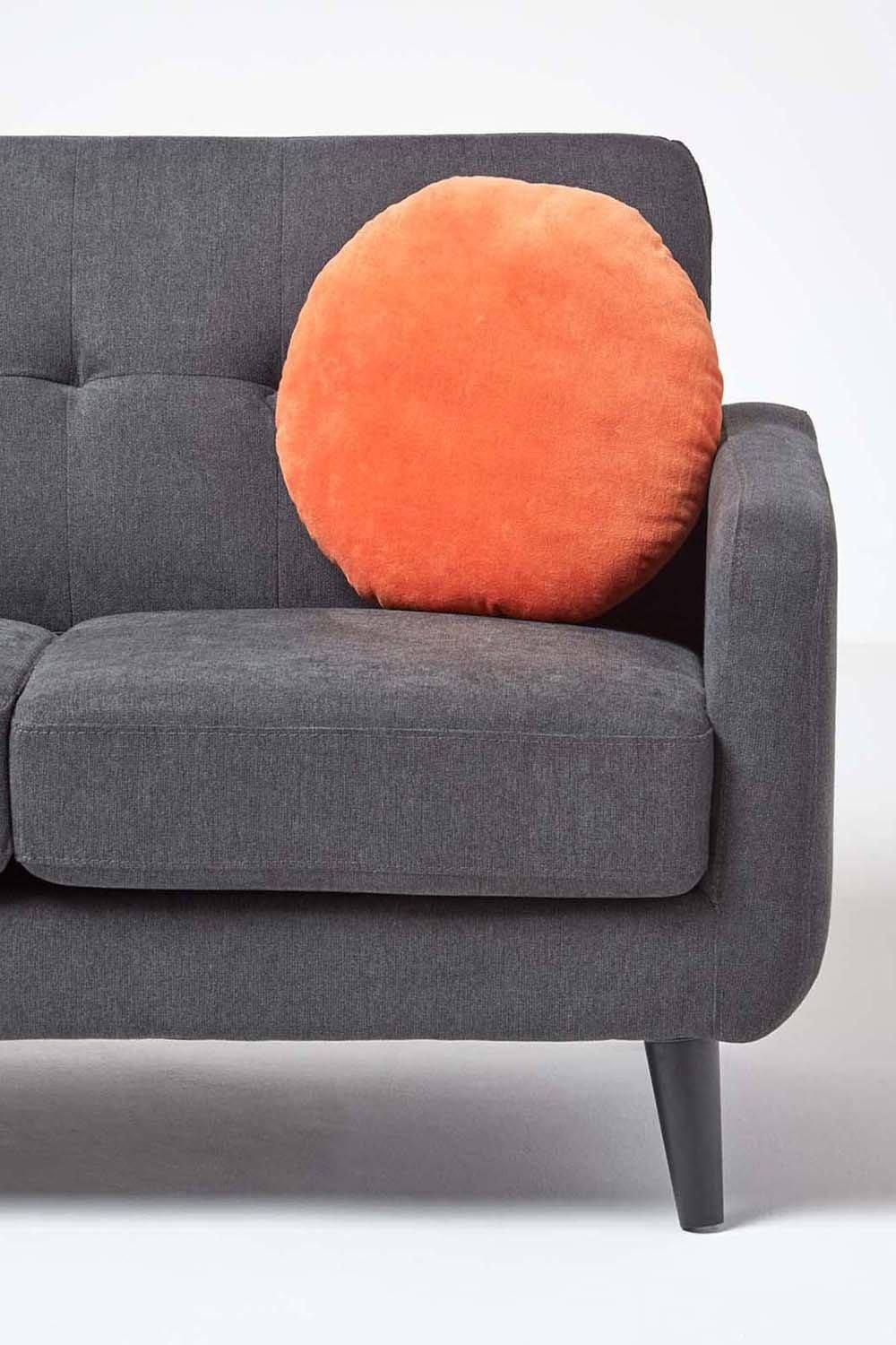 Homescapes Velvet Cushion, 40 cm Round image 4