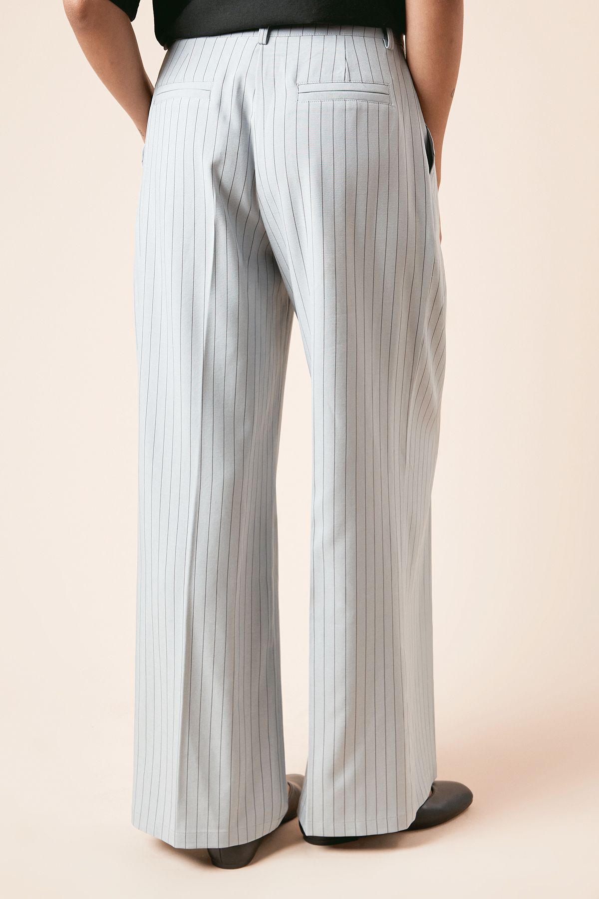 Dorothy Perkins Pinstripe Wide Leg Trouser Light Blue image 3