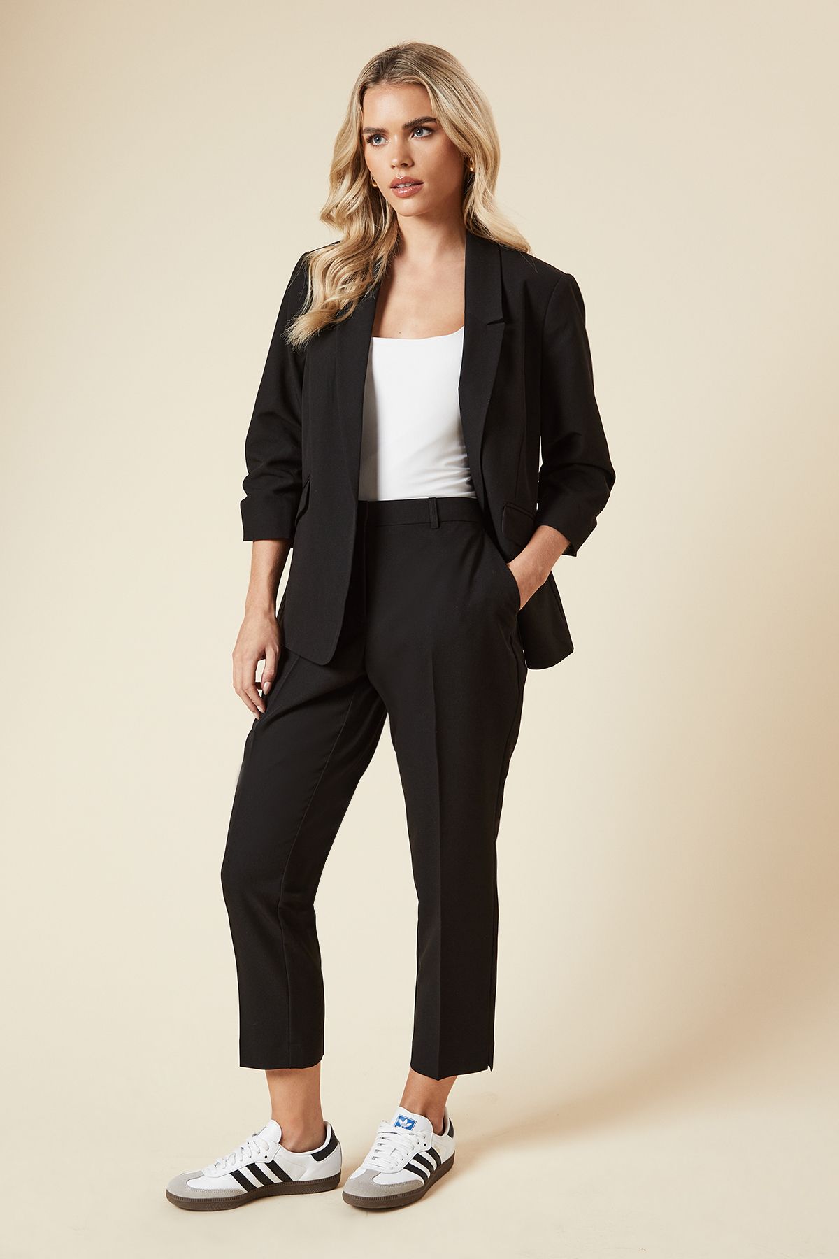 Dorothy Perkins Petite Ankle Grazer Trouser Black