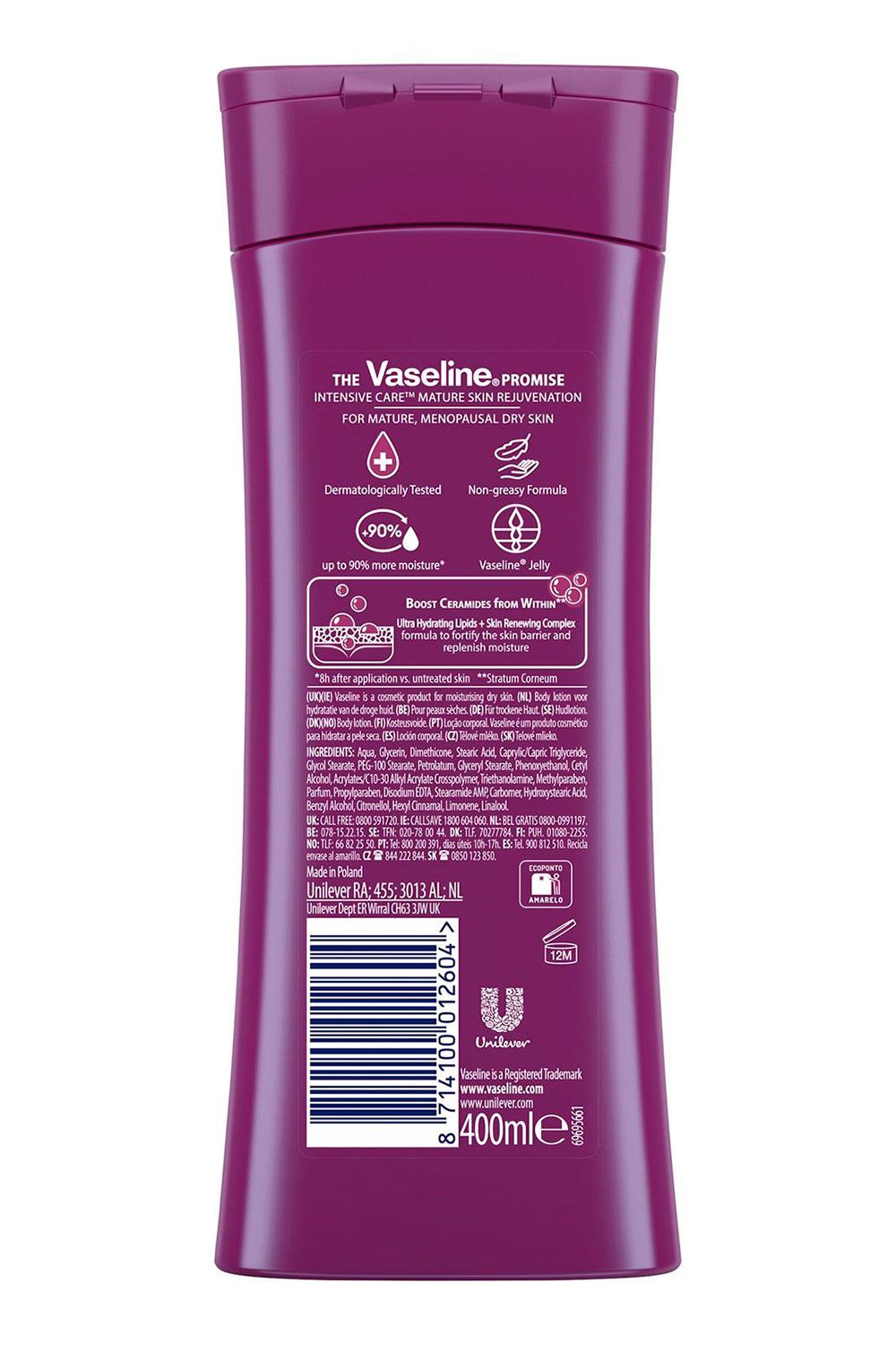 Vaseline 6x Intensive Care 'Body Lotion', Mature Skin, 400ml image 3