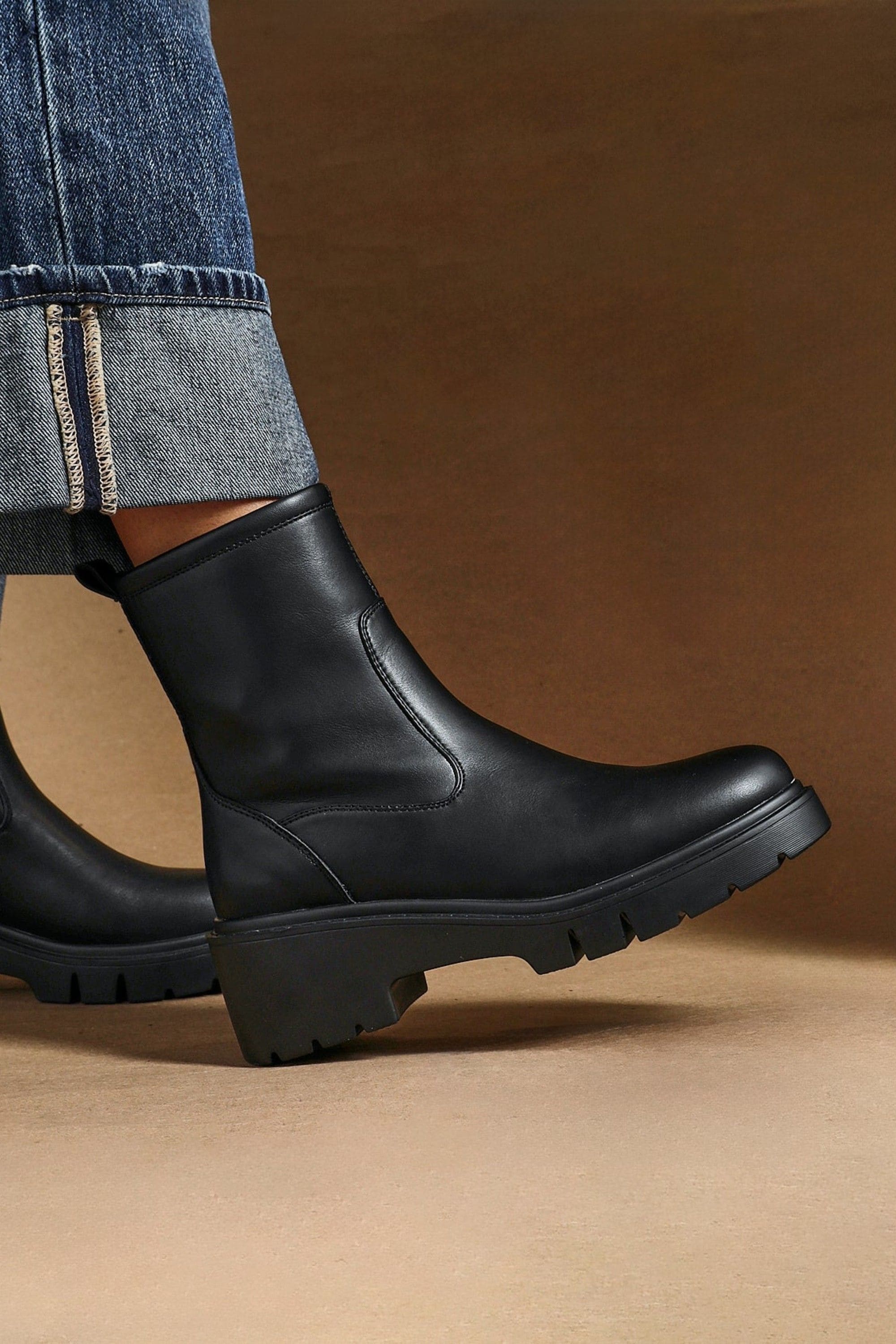 Linzi Limited Black Faux Leather Ankle Boot image 2