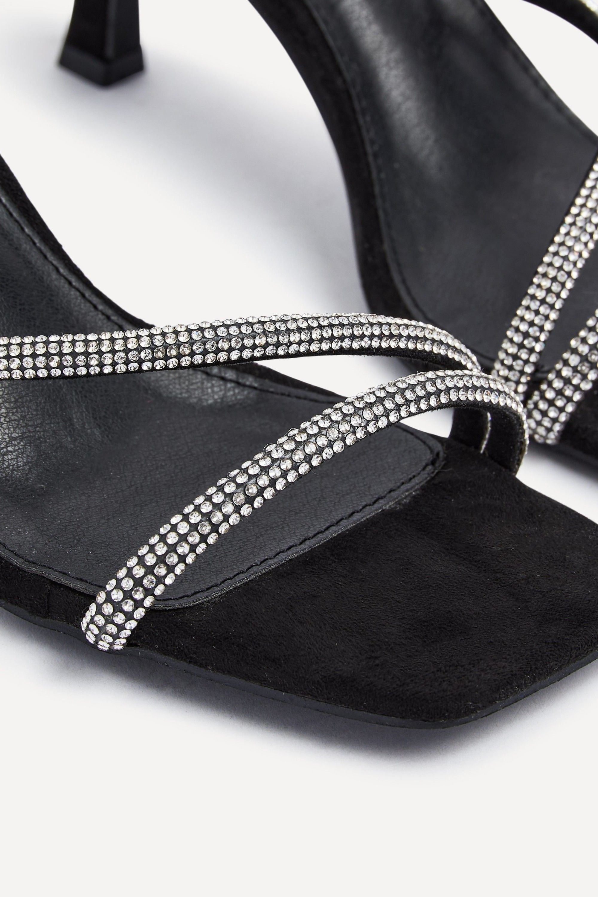 Linzi Mayfair Black Suede Diamante Heeled Sandal image 5