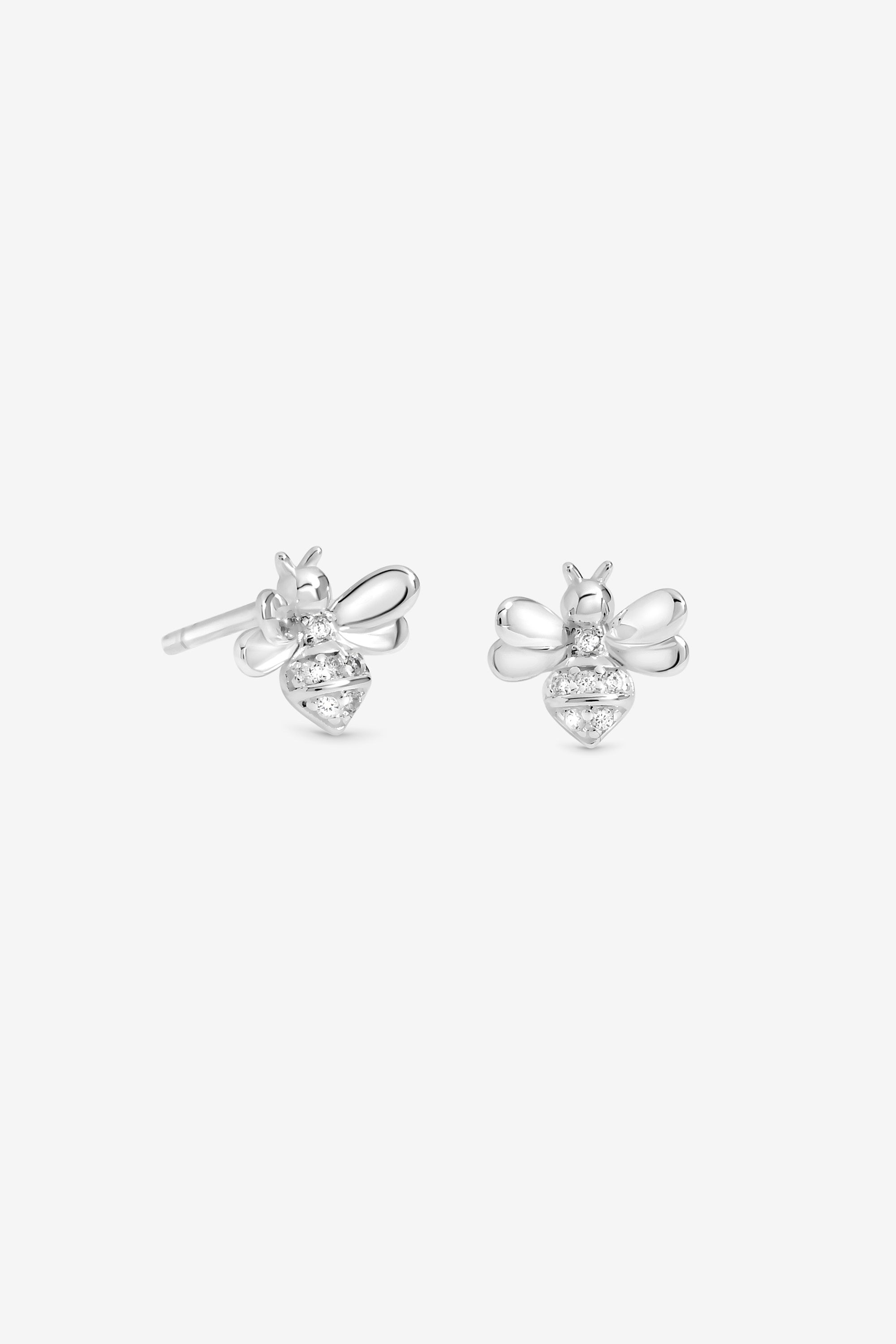 Simply Silver Sterling Silver 925 Polished Bee Stud Earrings