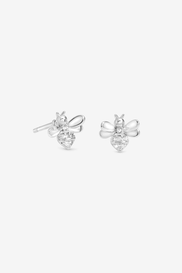 Simply Silver Sterling Silver 925 Polished Bee Stud Earrings