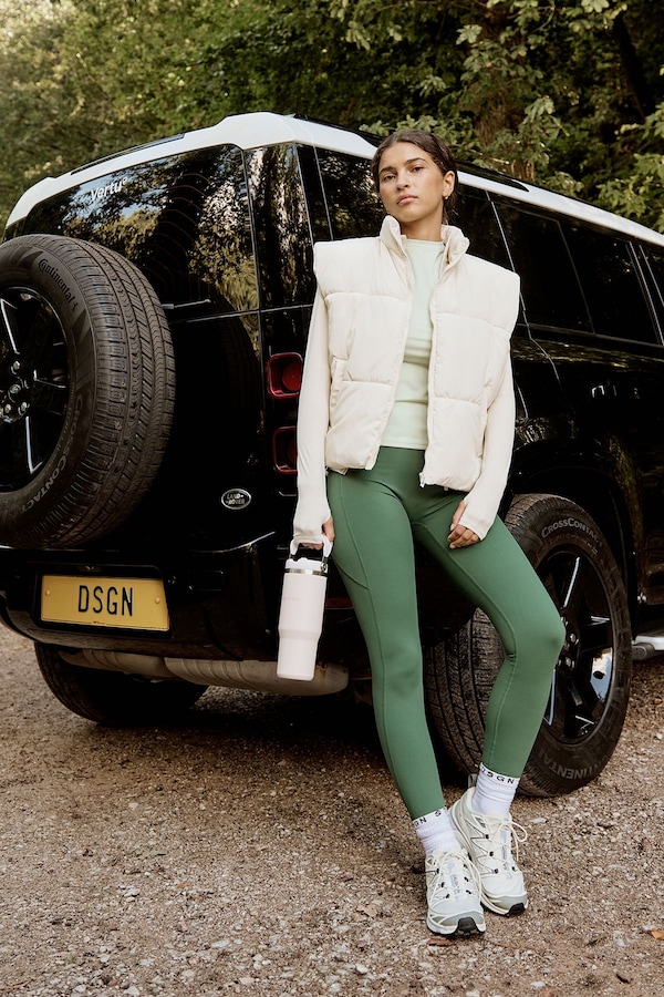 DSGN Studio DSGN Studio Sport High Waist Pocket Detail Sports Legging Green