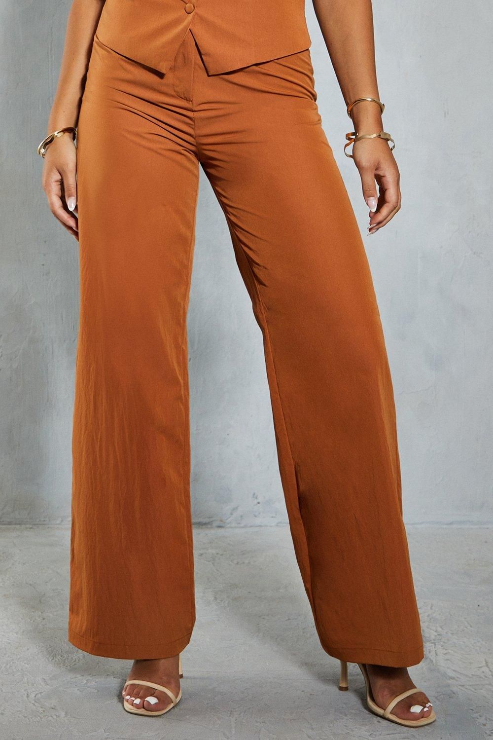 MissPap Lightweight Woven Tailored Straight Leg Trouser Rust image 4