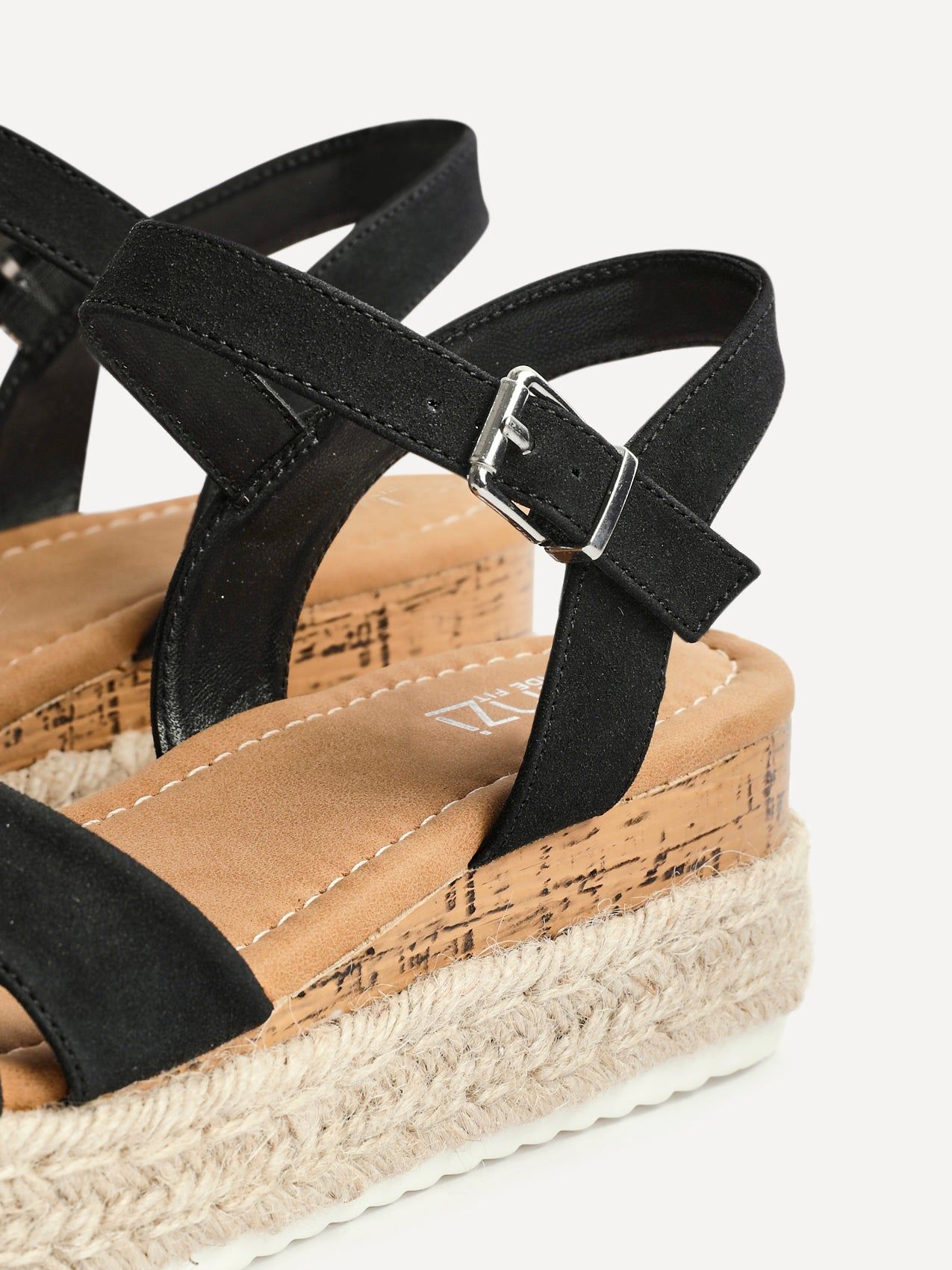 Linzi Sarelli Wide Fit Black Flatform Sandals image 5