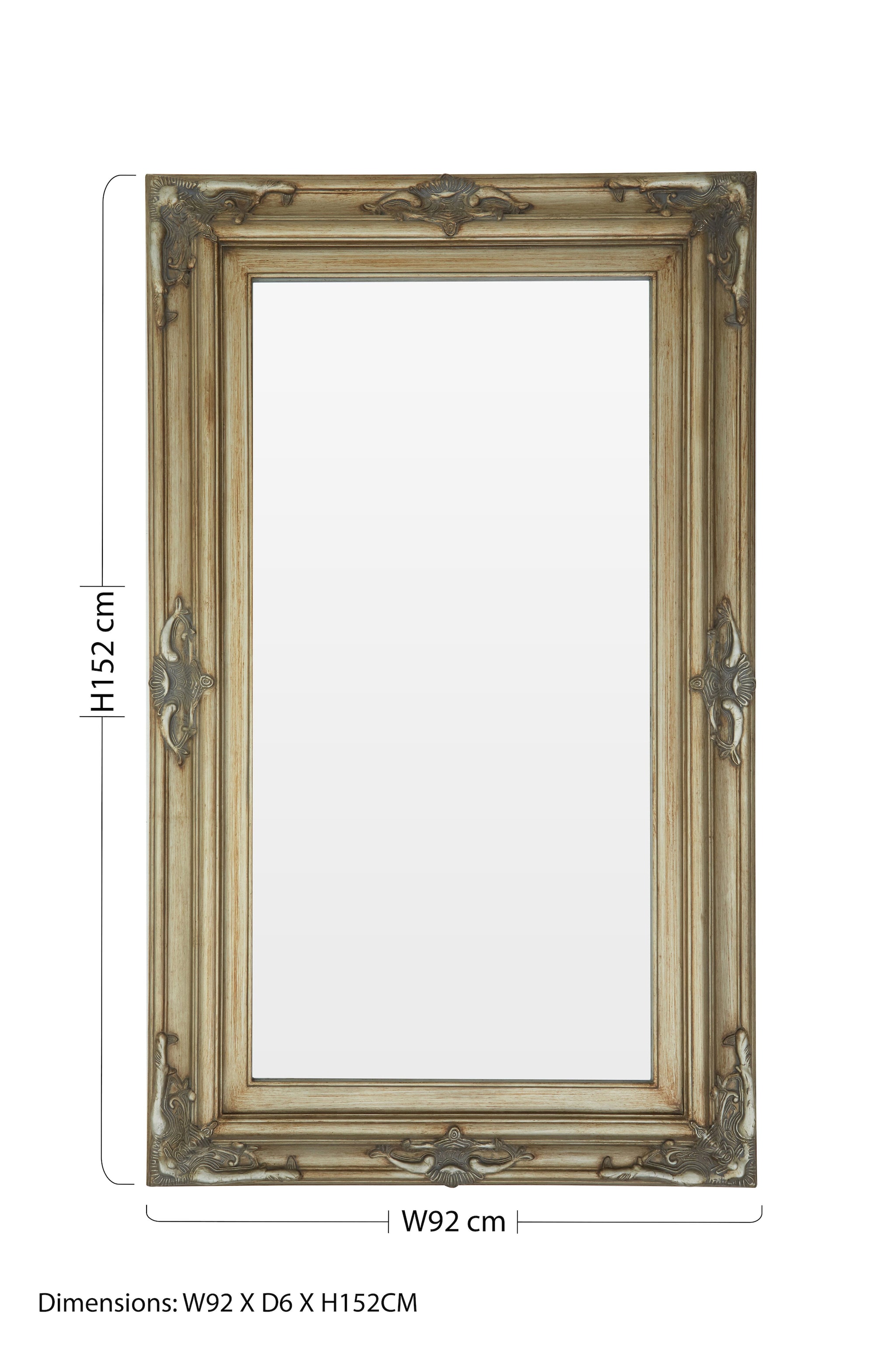 Orsina Wood Frame Wall Mirror,Boutique Design Mirror For Home Décor,Golden Hanging Mirror With Decorative Motifs image 3