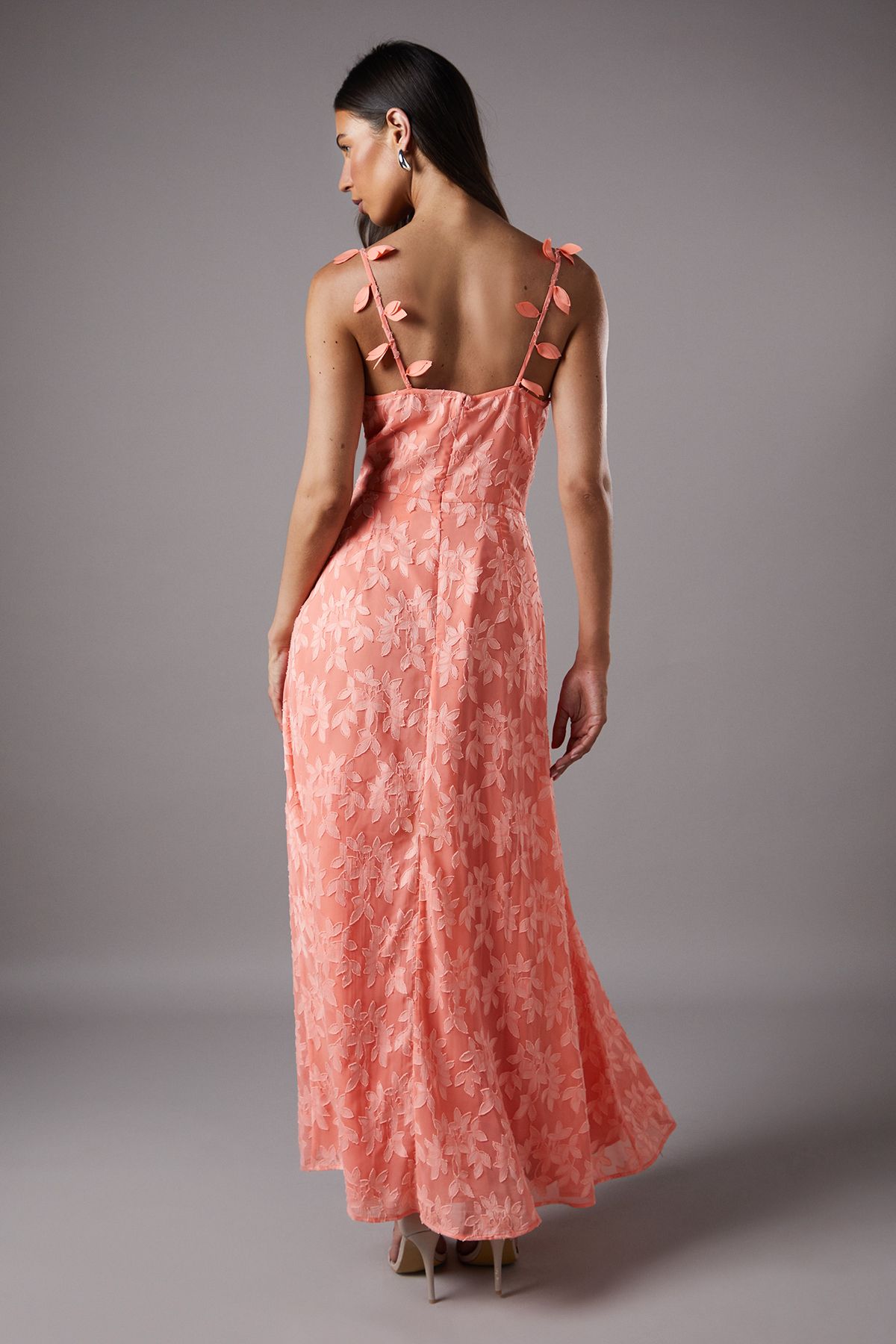 Coast Petal Shoulder Maxi Dress Coral image 3
