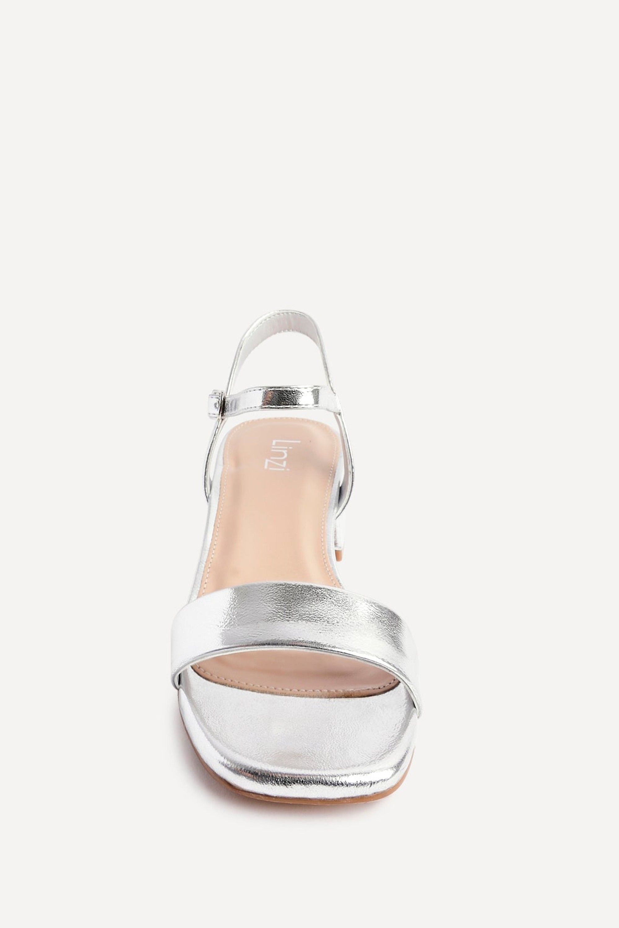 Linzi Tillie Silver Faux Leather Low Blook Heel image 4