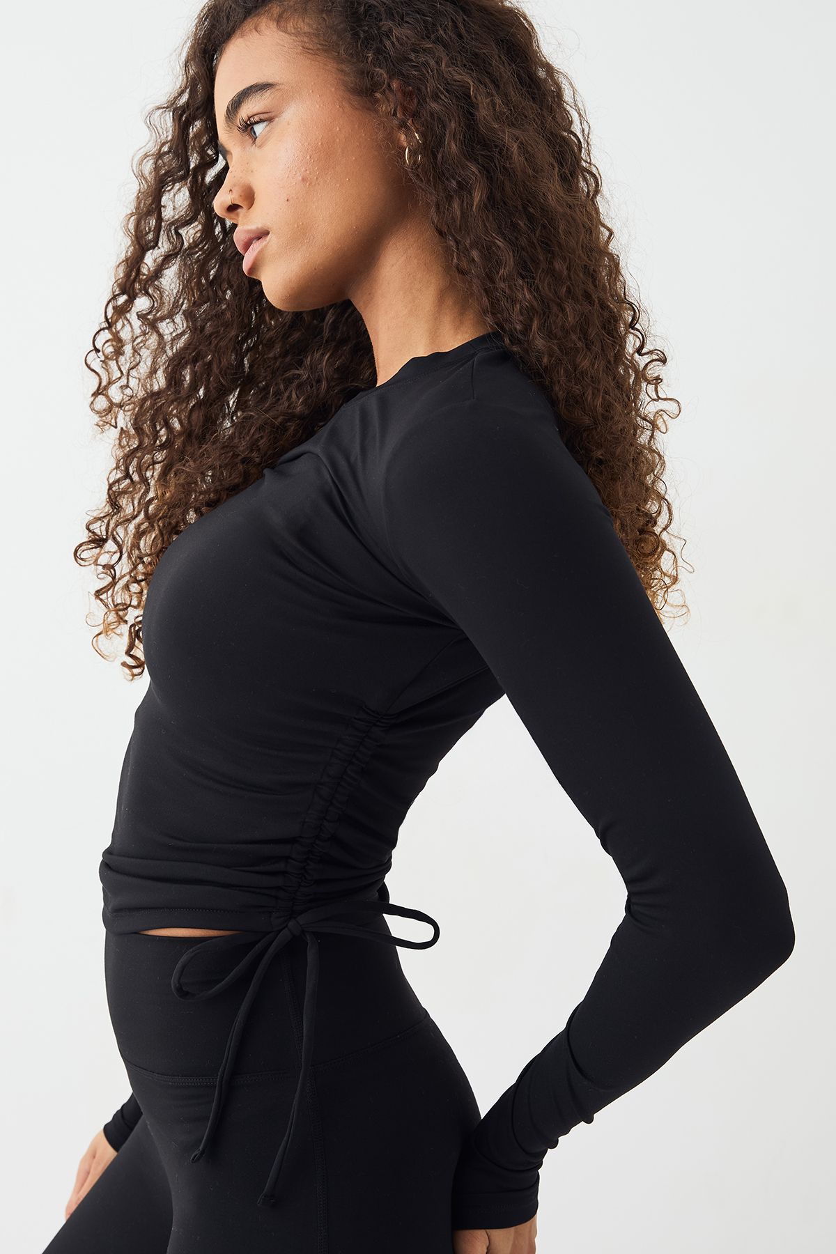 DSGN Studio DSGN Studio Ultra Sculpt Ruched Side Long Sleeve Top Black image 4