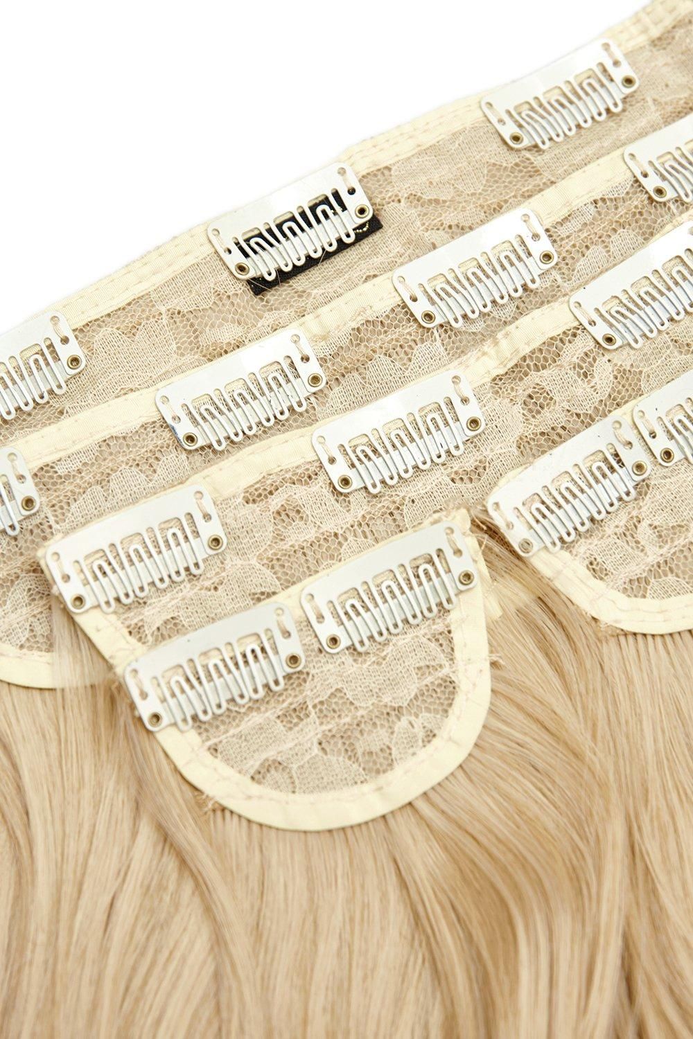 Lullabellz Super Thick 16" 5 Piece Blow Dry Wavy Clip In Extensions California Blonde image 2