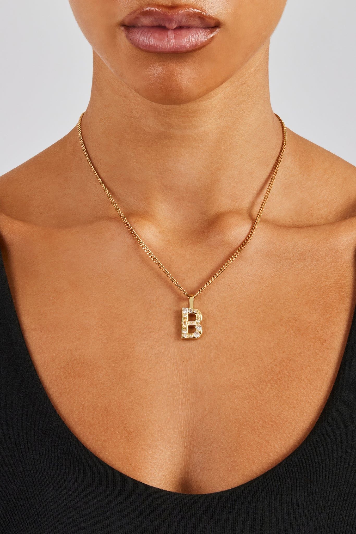 Cernucci Iced Mixed Stone Letter Pendant - 25mm image 2