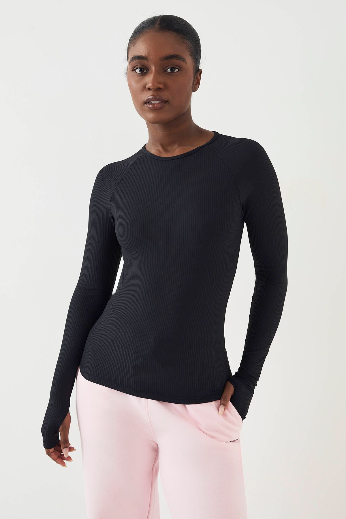 DSGN Studio DSGN Studio Ultra Sculpt Rib Long Sleeve Top Black