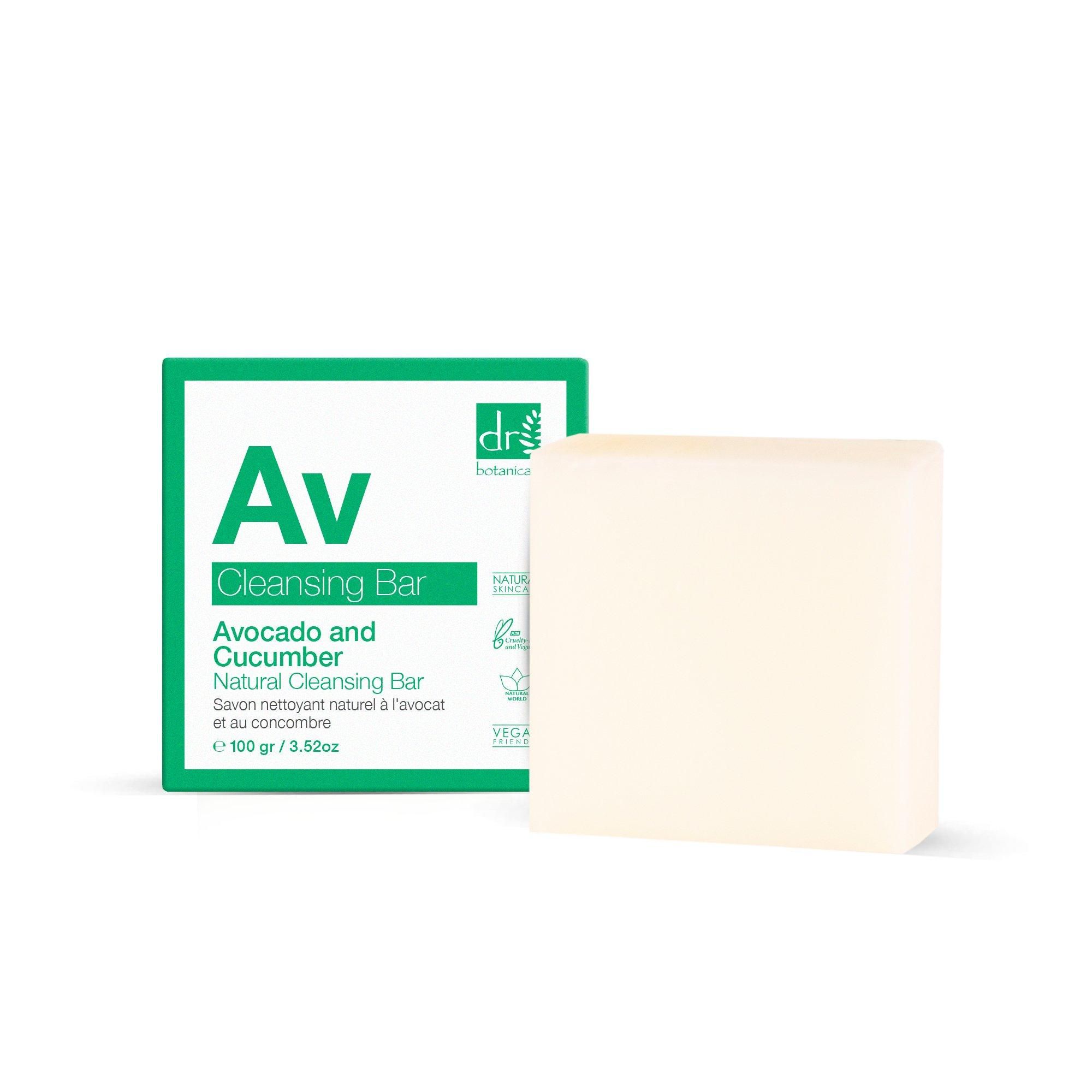 Dr. Botanicals Avocado & Cucumber Natural Cleansing Bar 100g image 2