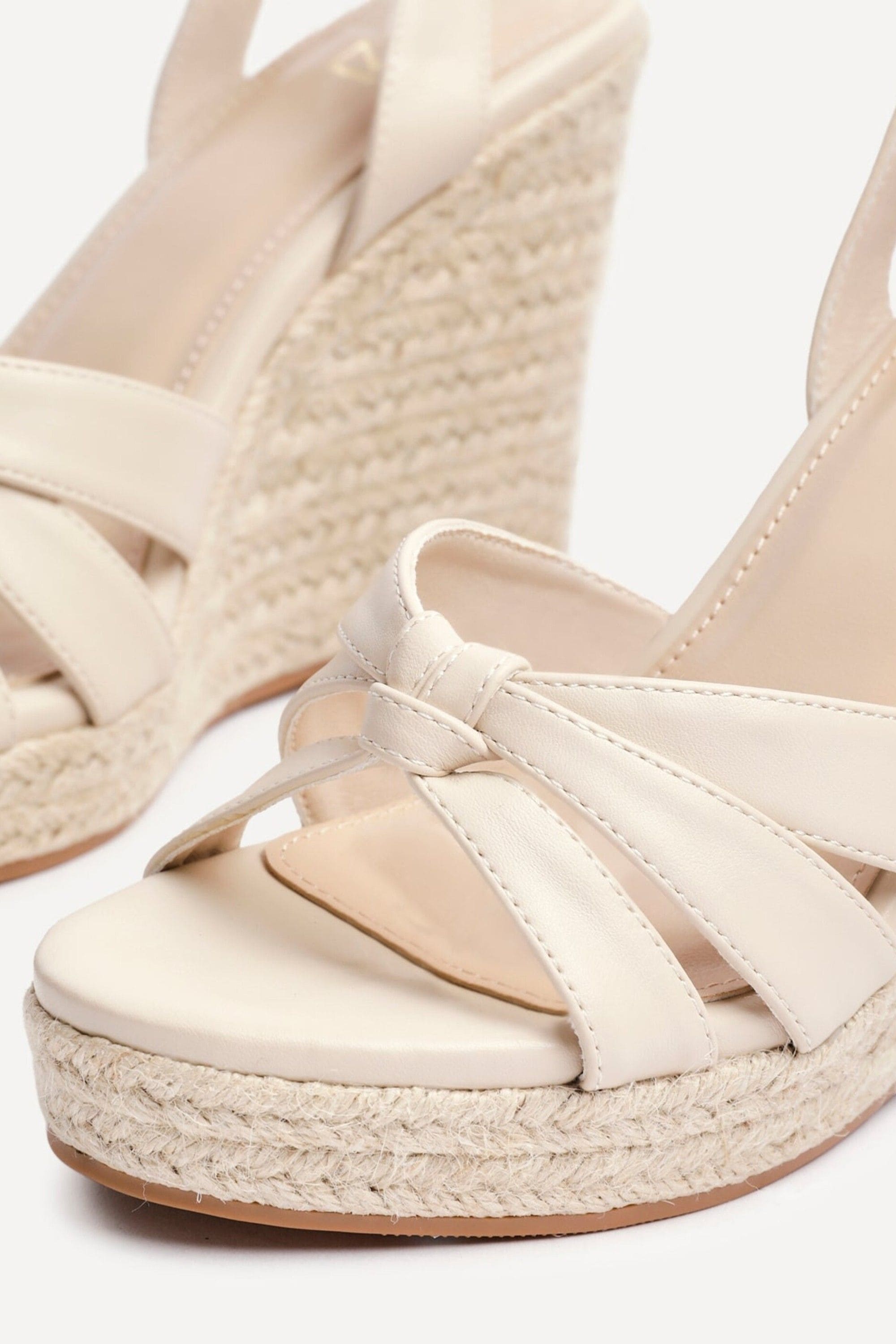 Linzi Goddess Nude Faux Leather Espadrille Wedge image 4