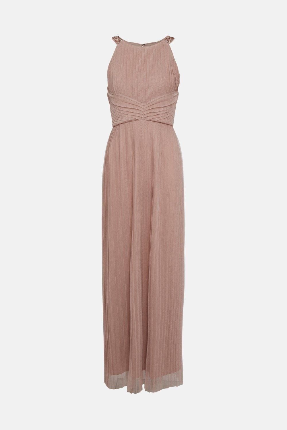 Coast All Over Pleated Bridesmaid Maxi Dress Blush image 4