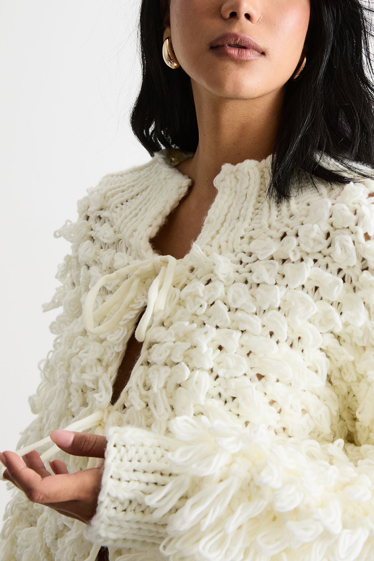 Warehouse Fringe Loop Bomber Cream image 2