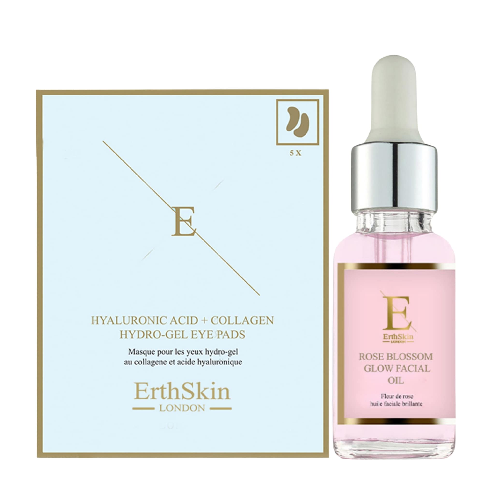 Erth Skin London Glow Revival Set: Rose Oil 30ml+Hyaluronic acid Collagen Eye Pads image 2