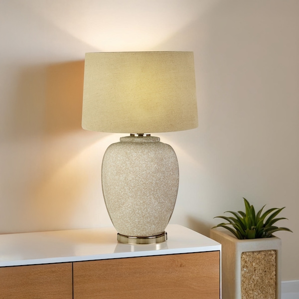 Orsina Anora Ceramic Table Lamp With Linen Shade