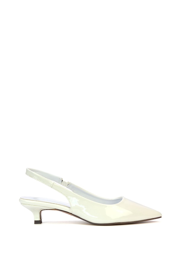 XY London 'Jenny' Pointed Toe Low Kitten Heel Slingback Pumps