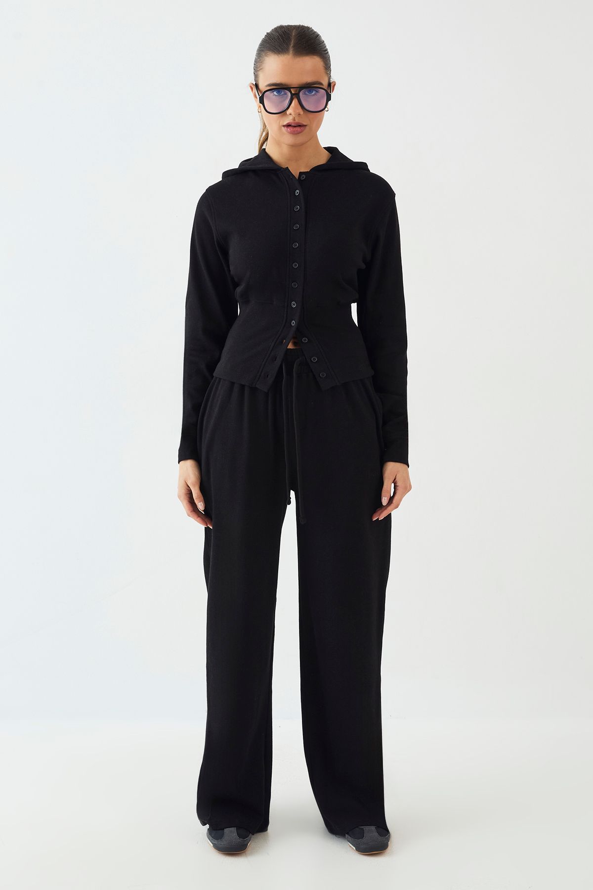 DSGN Studio DSGN Studio Heavy Rib Straight Leg Jogger Black image 5