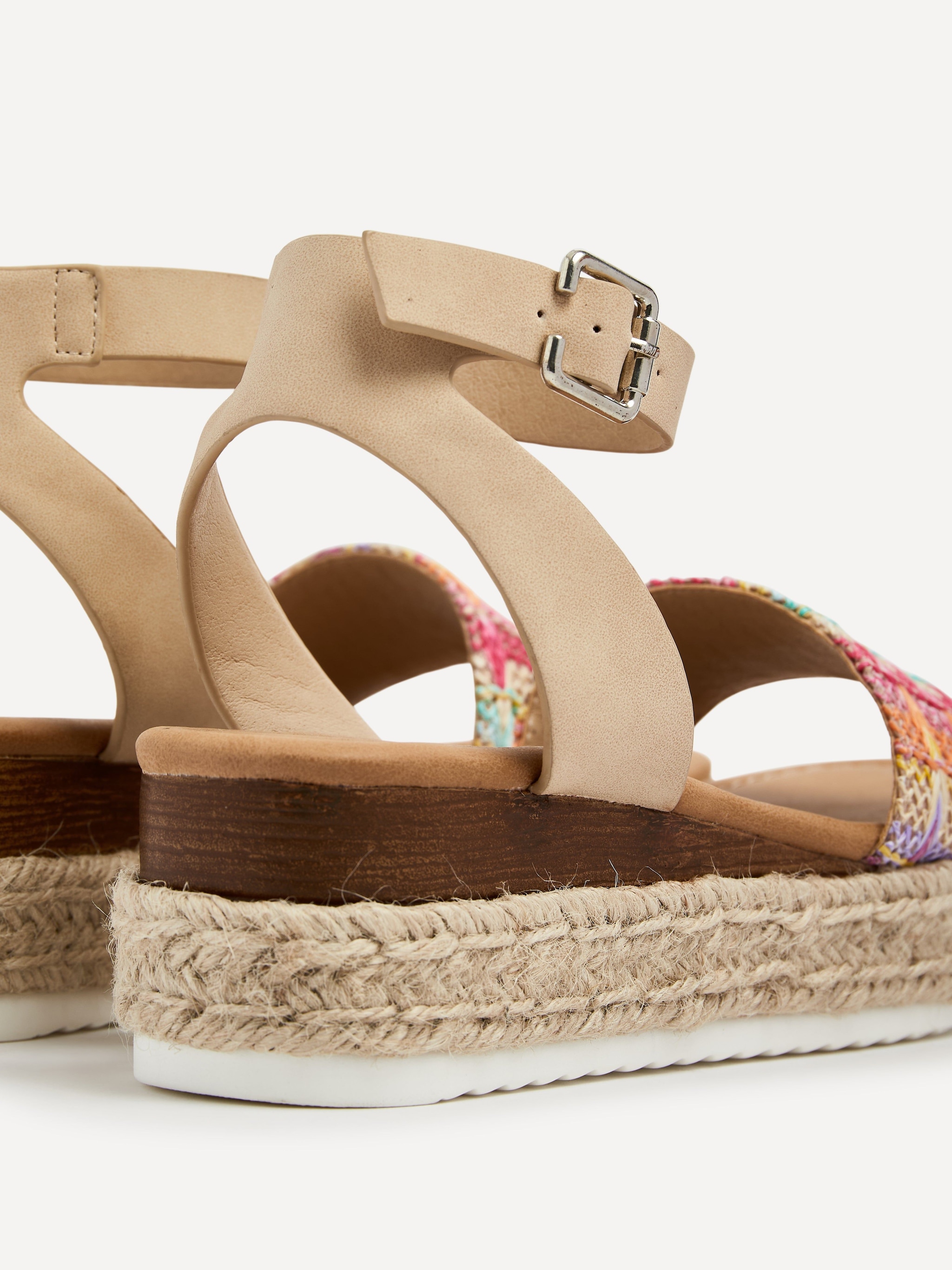 Linzi Anya Multi Coloured Raffia Flatform Sandal image 5