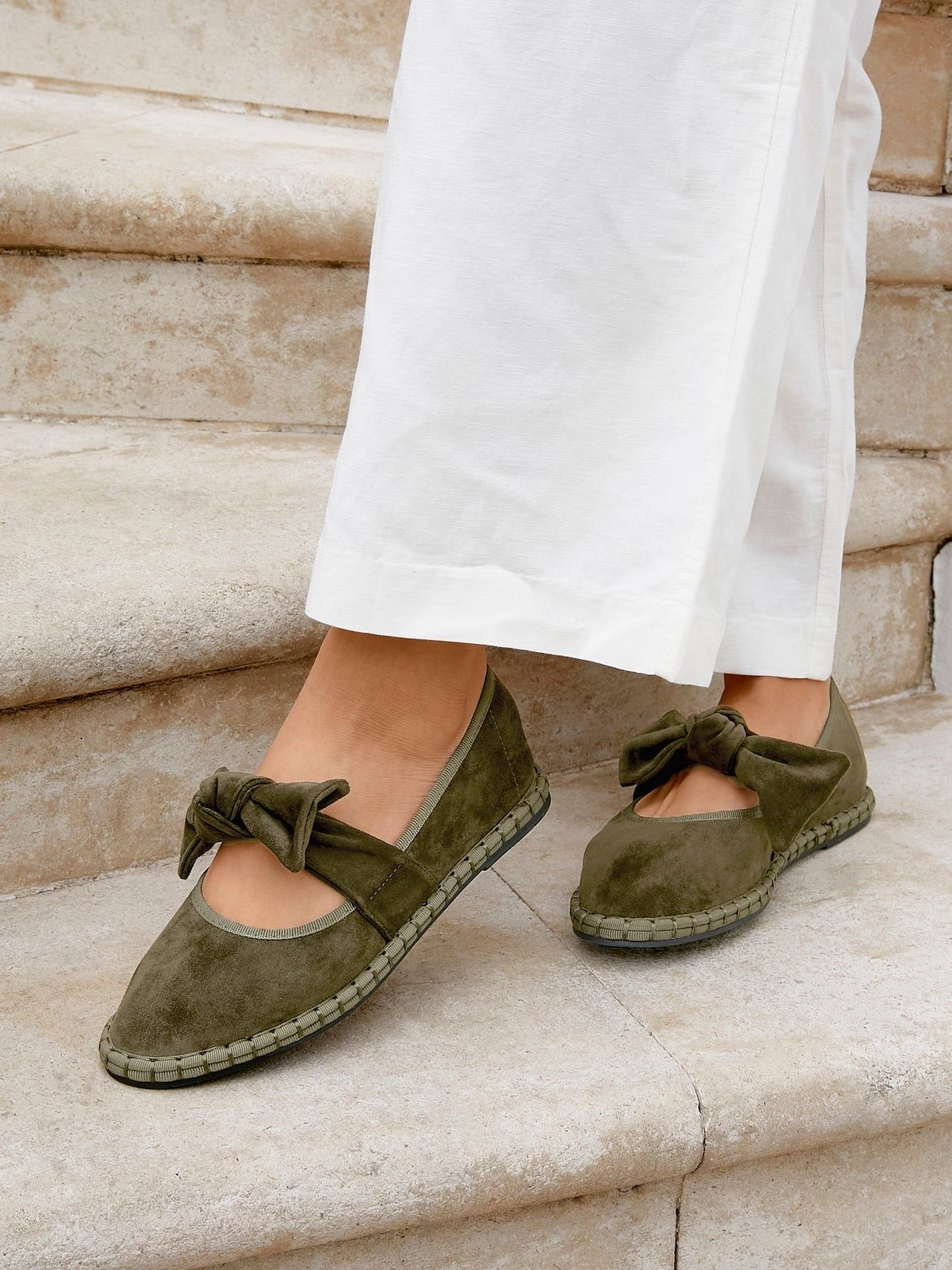 Linzi Pout Khaki Faux Suede Mary Jane image 2