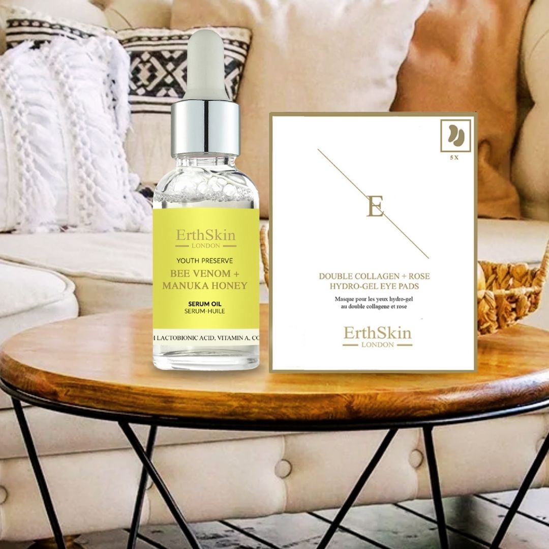 Erth Skin London Bee Venom Serum Oil 30ml + Collagen Rose Eye Pads image 2
