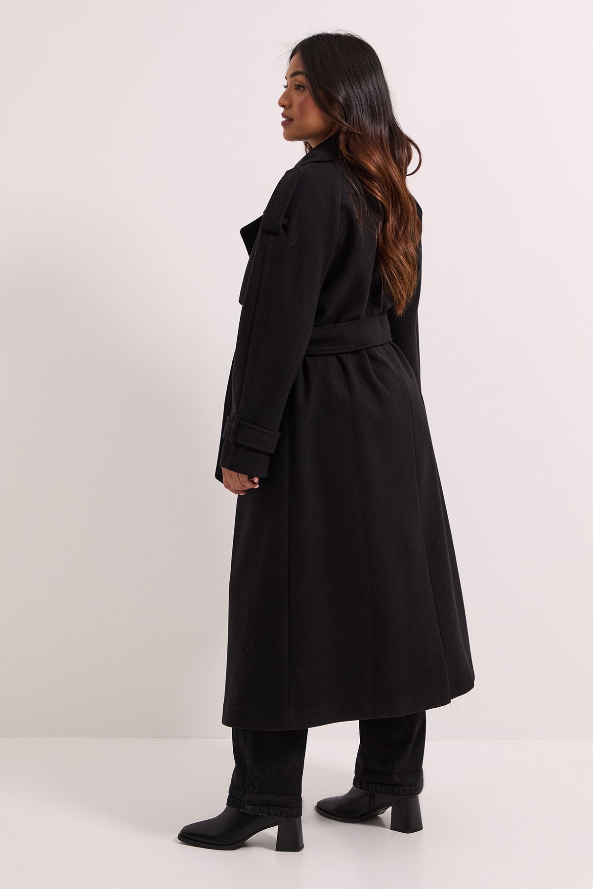 Dorothy Perkins Petite Belted Trench Black image 4