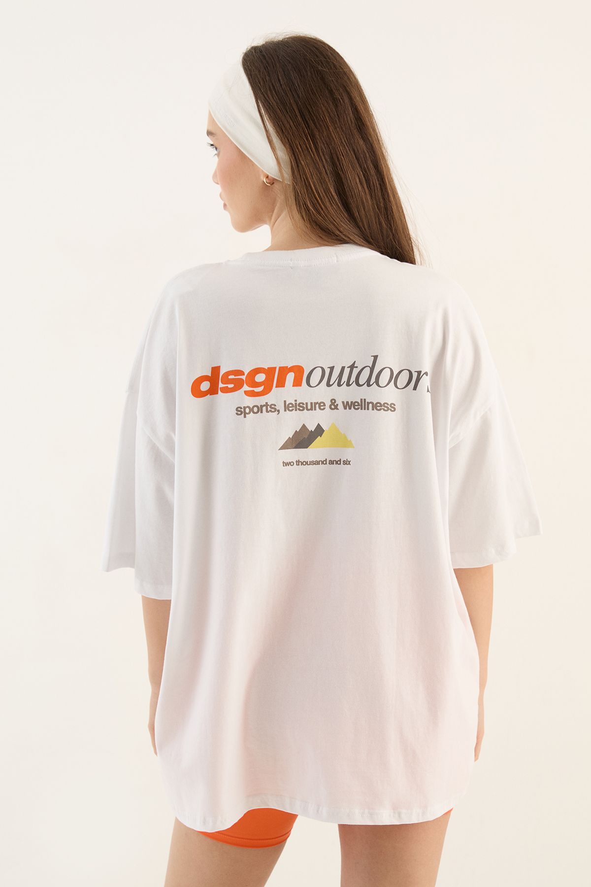DSGN Studio DSGN Studio Outdoors Printed Oversized T-Shirt White