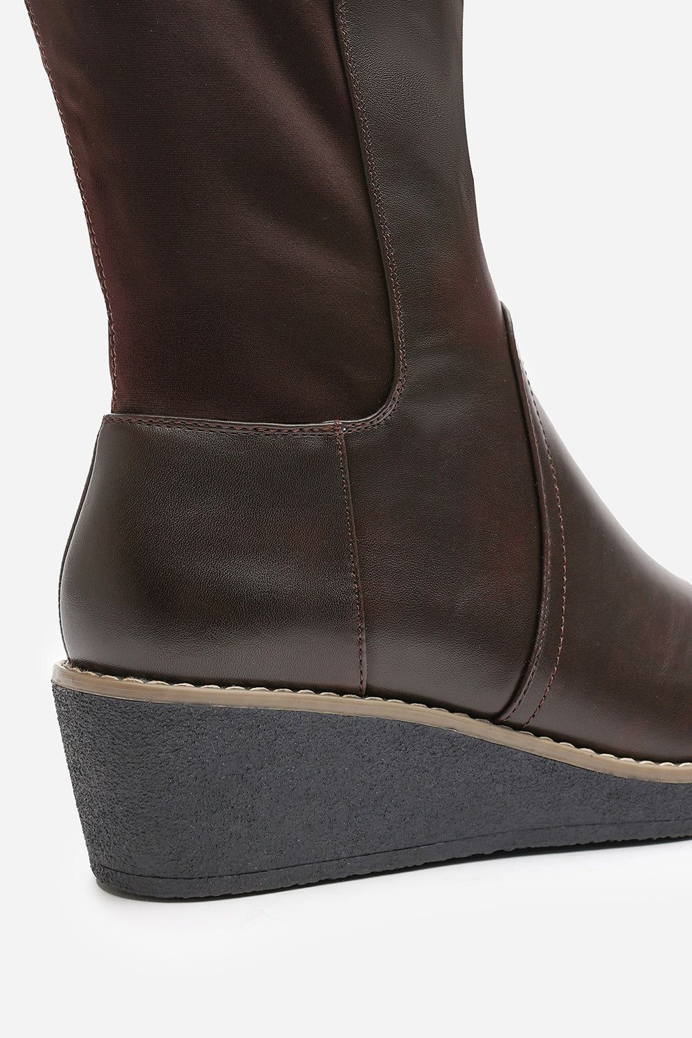 Where's That From 'Livia' Knee High Wedge Boot With Stitch Detail image 5