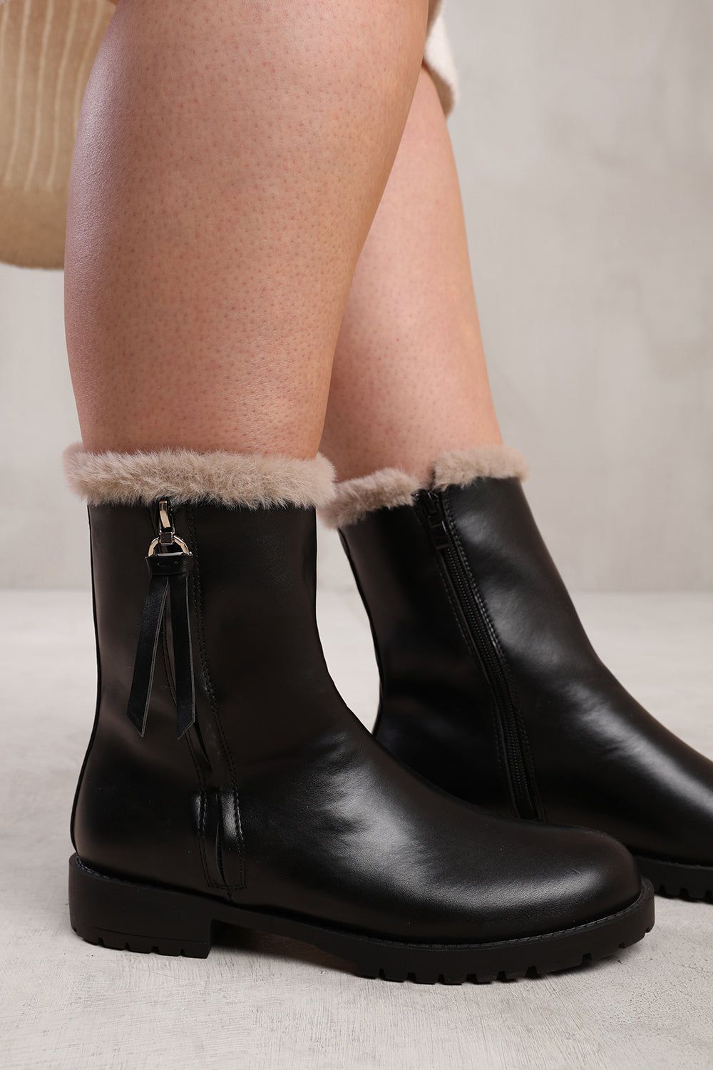 Where's That From 'Ice' Wide Fit Mid Calf Boot With Fur Trim