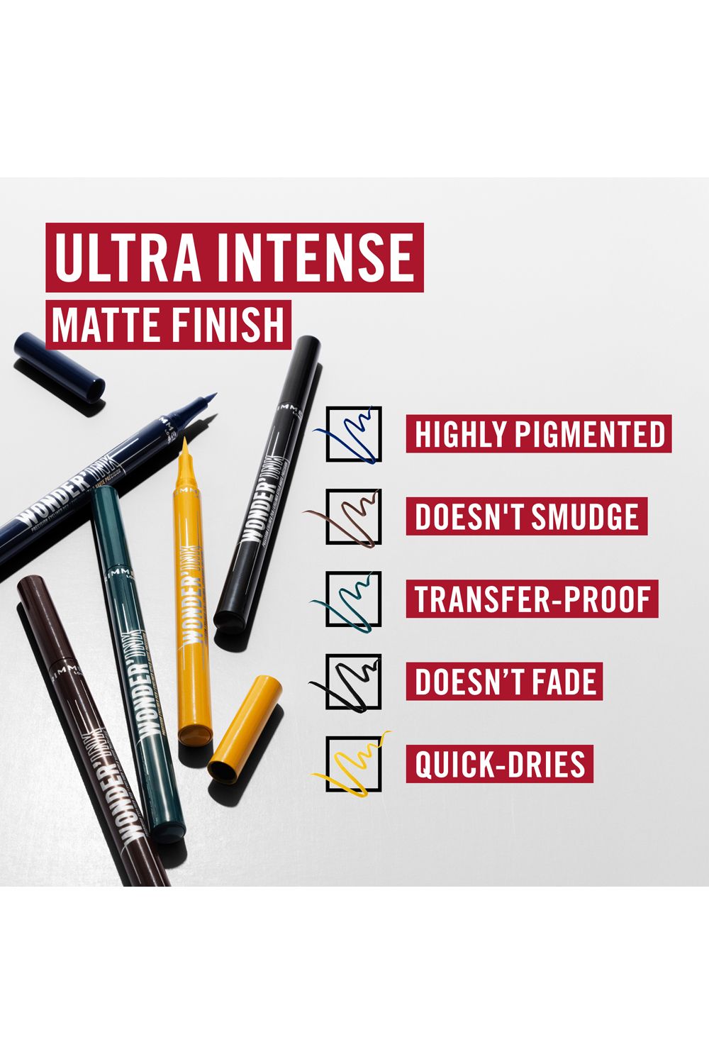 Rimmel London Wonder'Ink Precision Eyeliner Pen 1ml Very Vino image 3