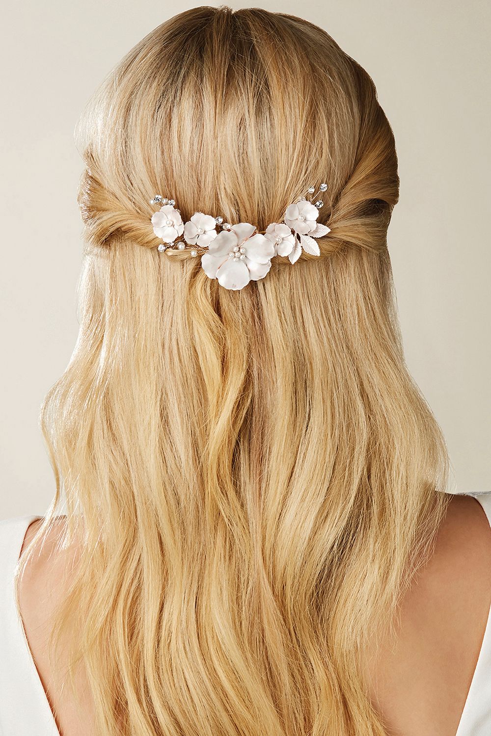 Jon Richard Rose Gold Plated Mabel Pink Flower And Pearl Clip - Gift Pouch image 2