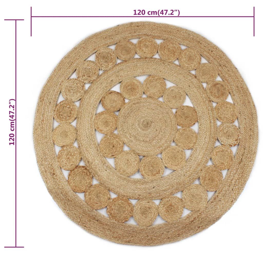Berkfield Home Area Rug Braided Design Jute 120 cm Round image 6