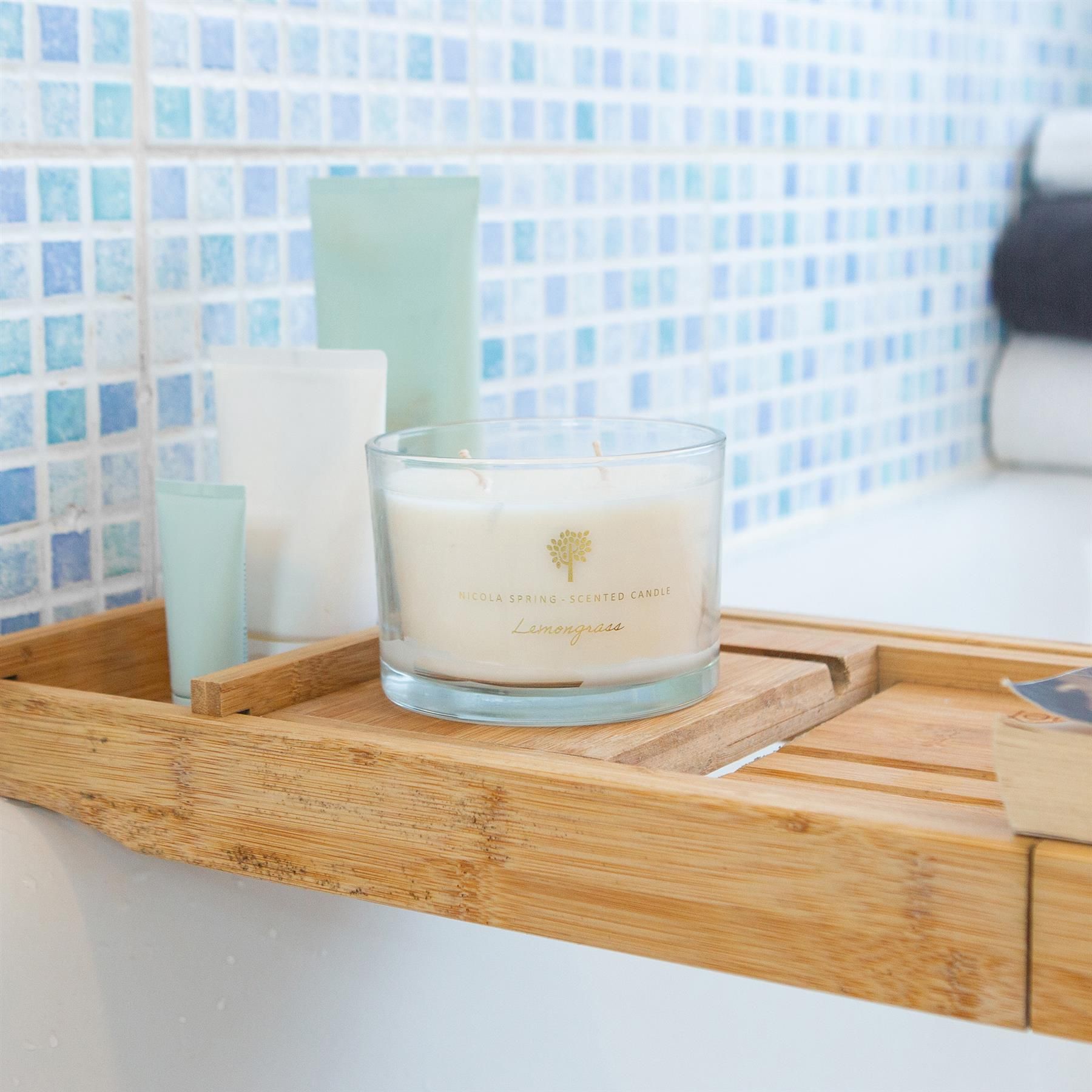 Nicola Spring 350g Lemongrass Soy Candles - Pack of 3 - Double Wick Jars image 6