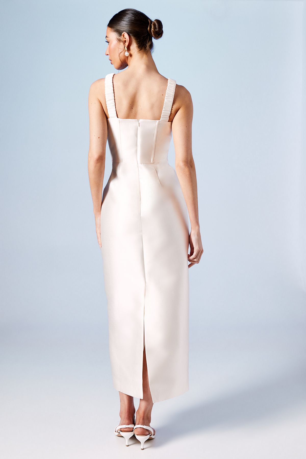 Coast Ruched Bodice Column Wedding Dress Ecru image 3