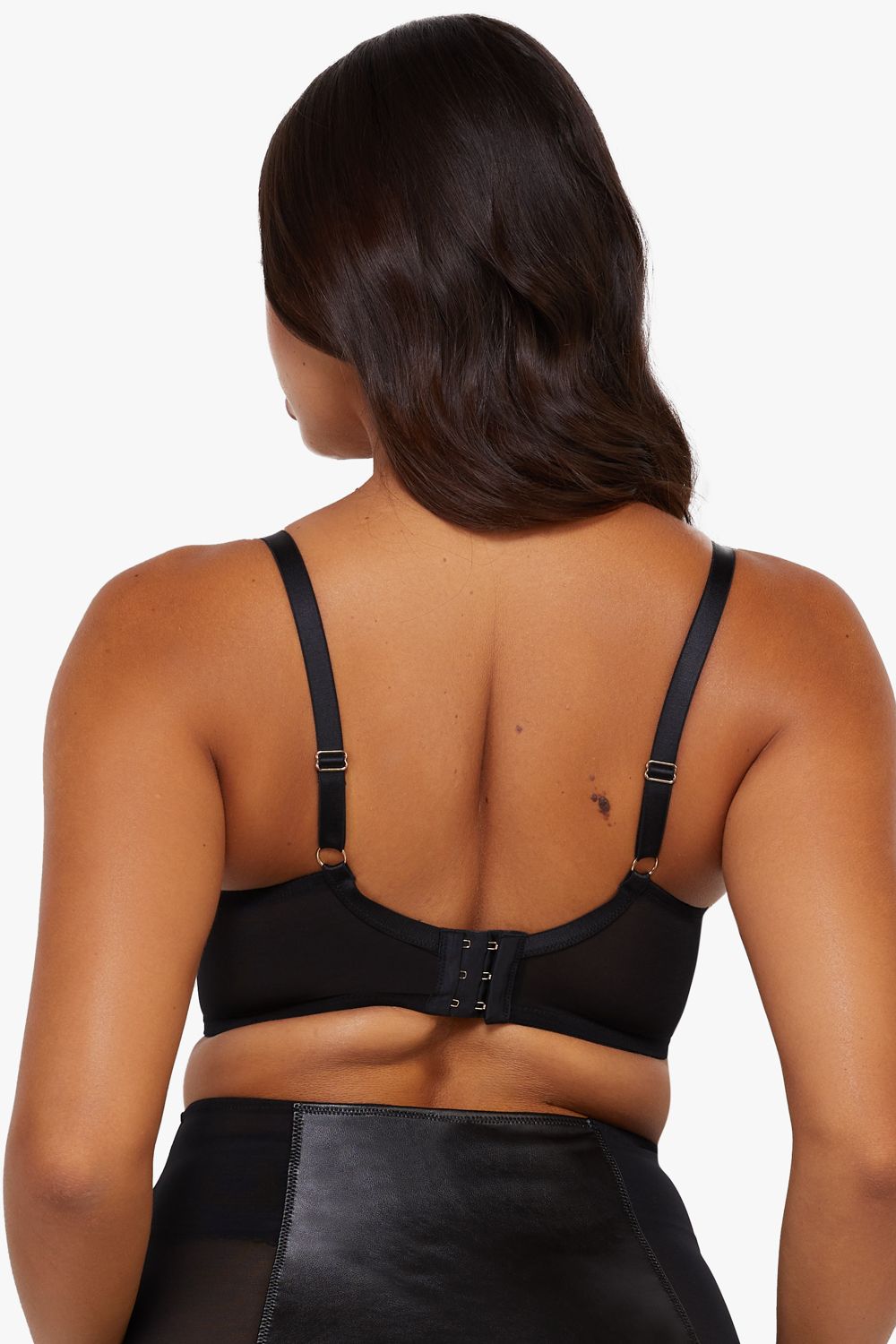 Playful Promises Iris Black Leatherette Padded Plunge Bra image 3